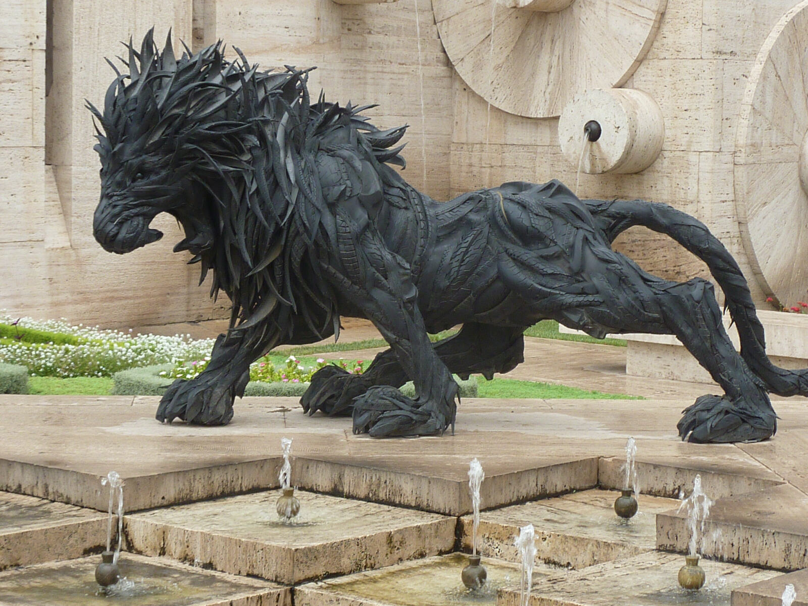 Lion statue on the Cascade in Yerevan, Armenia