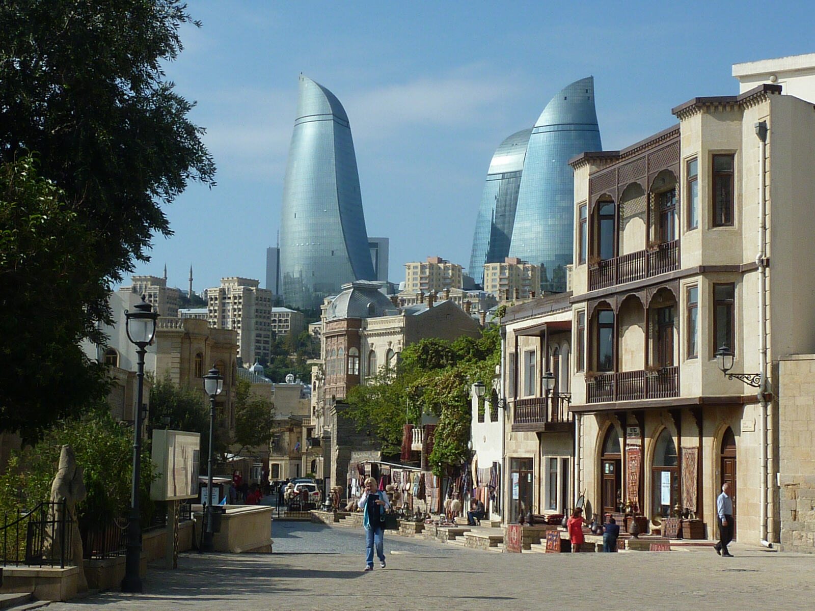 Asaf Zeynalli street in the old town, Baku, Azerbaijan