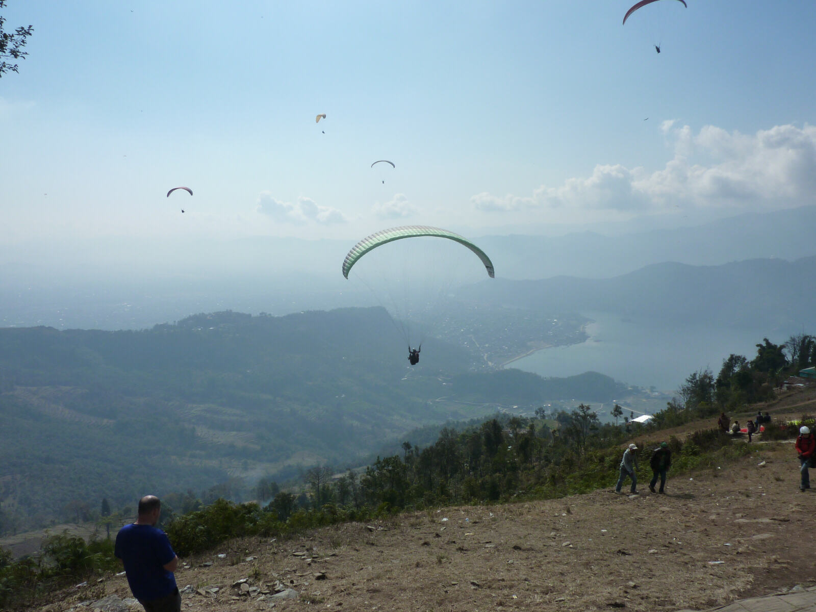 Sheila takes off! Paragliding in Pokhara, Nepal