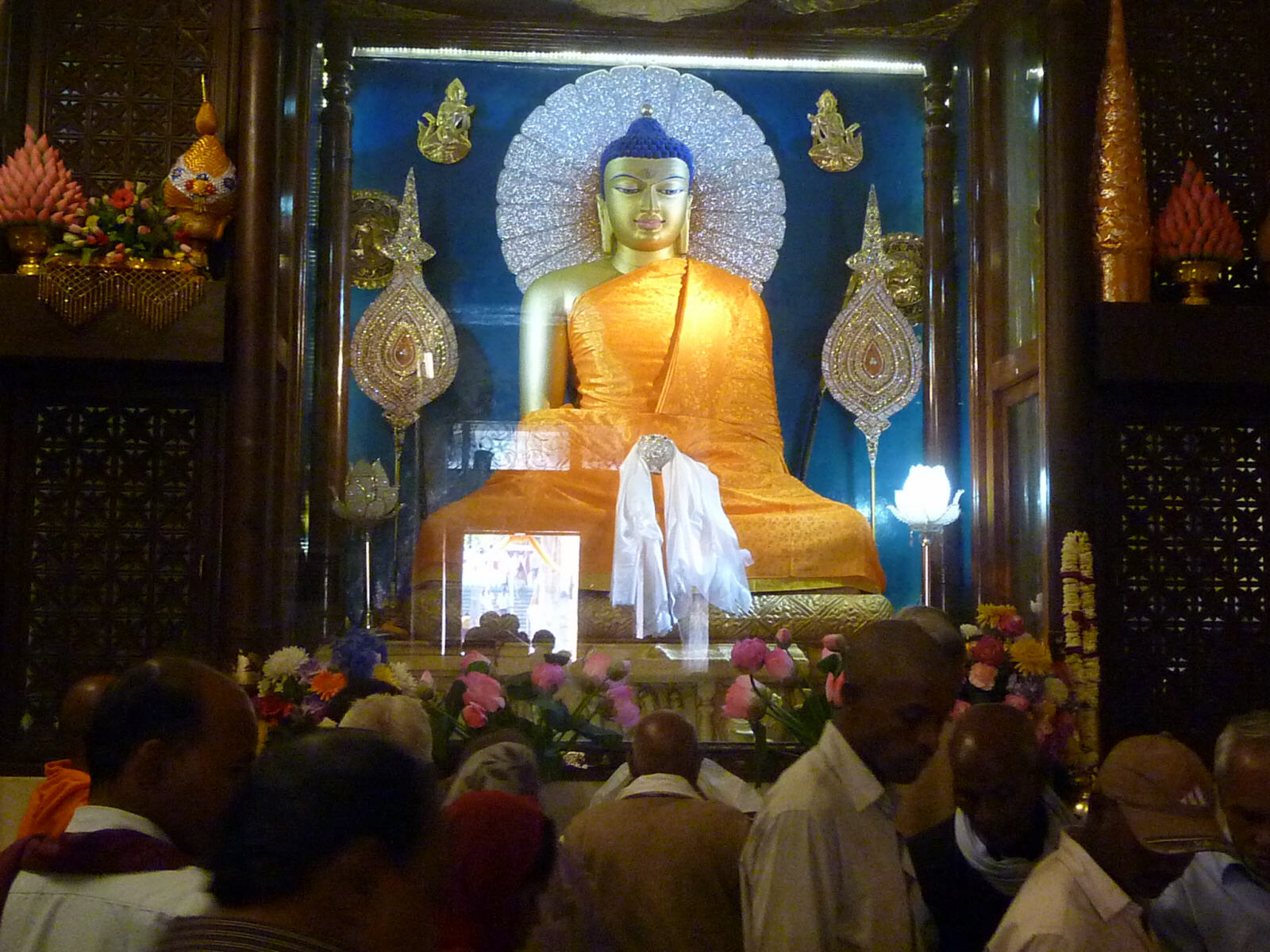 Inside the Mahabodi Temple in Bodhgaya, India