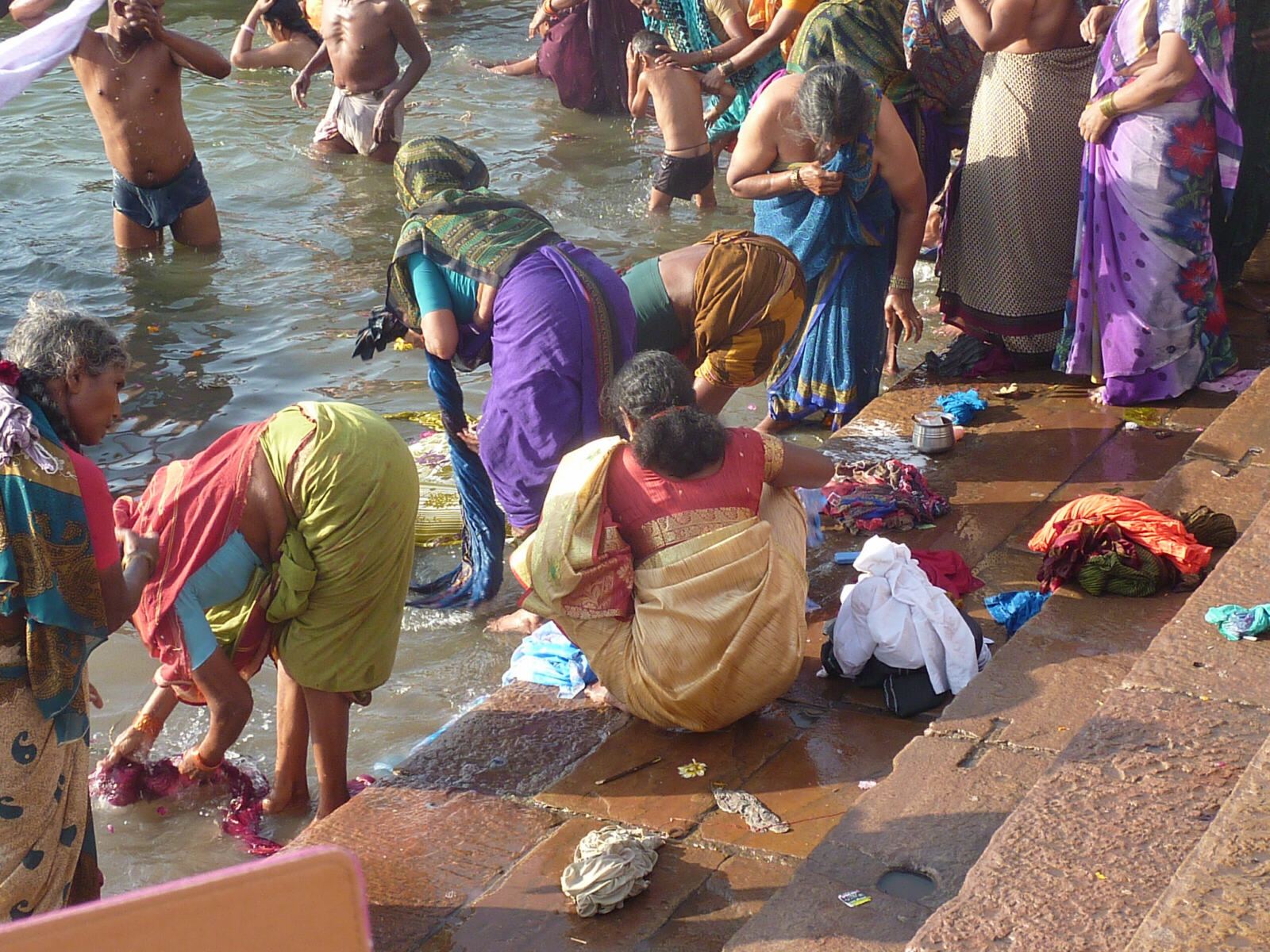Washing in the river Ganges at Varanasi, India