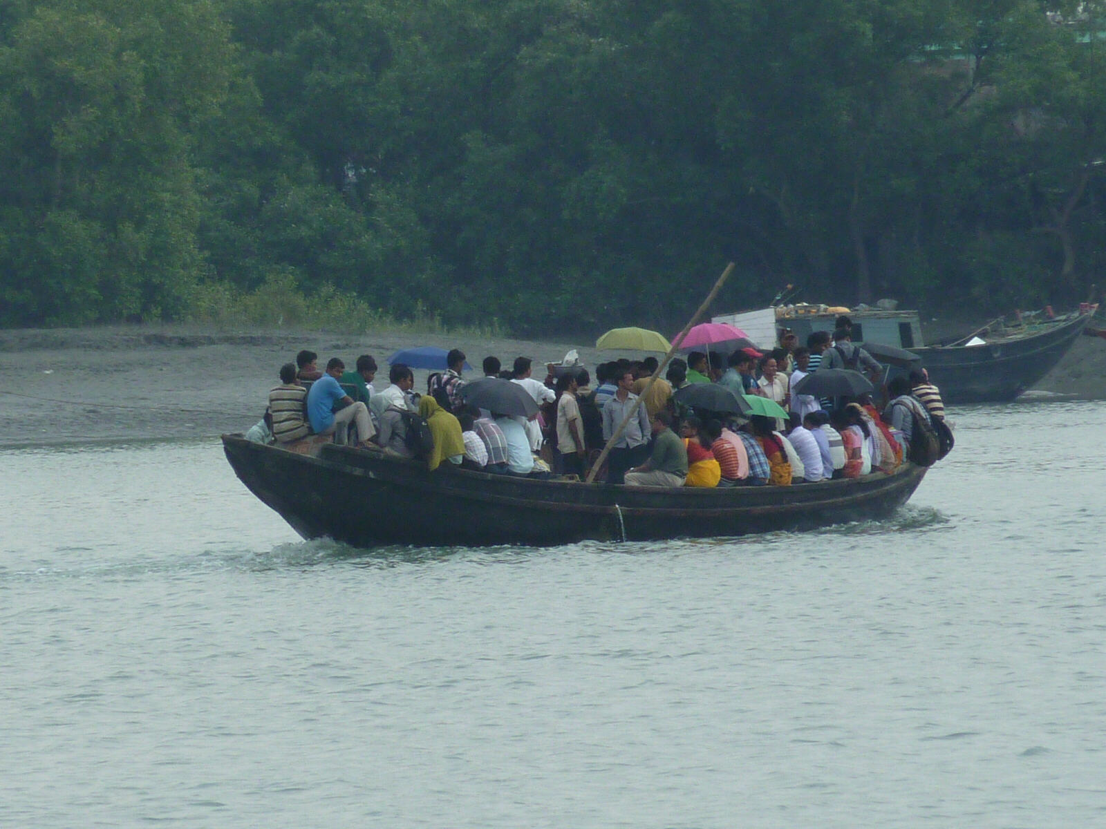 A ferry between islands in the Sundarbans, West Bengal