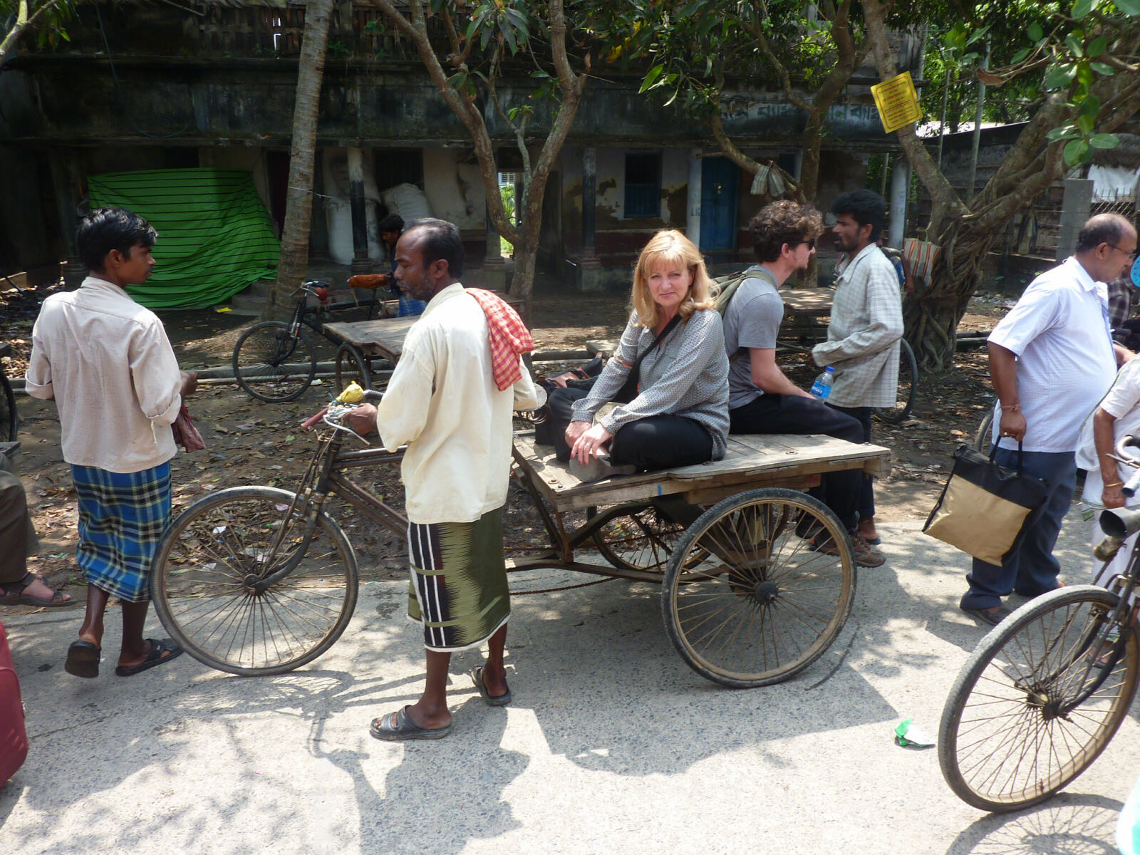 A flatbed cycle rickshaw on an island in the Sundarbans, West Bengal, India