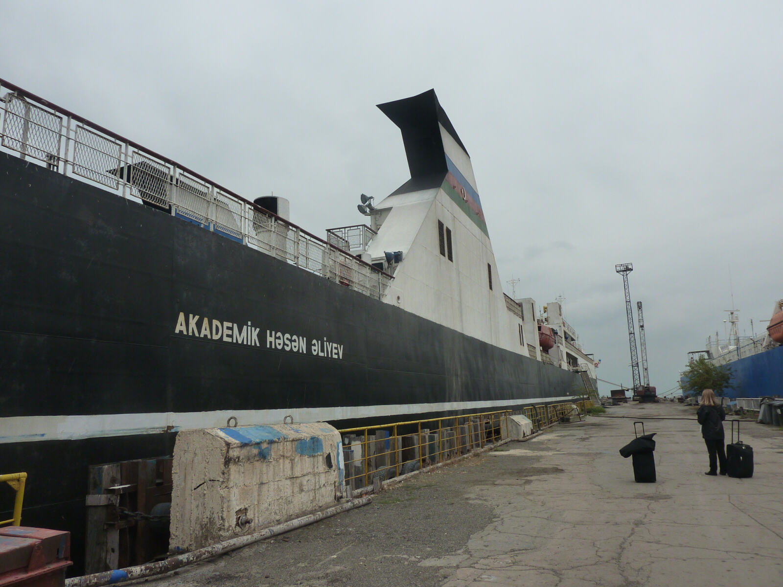 The ship Akademik Hasan Aliyev in Baku harbour, Azerbaijan