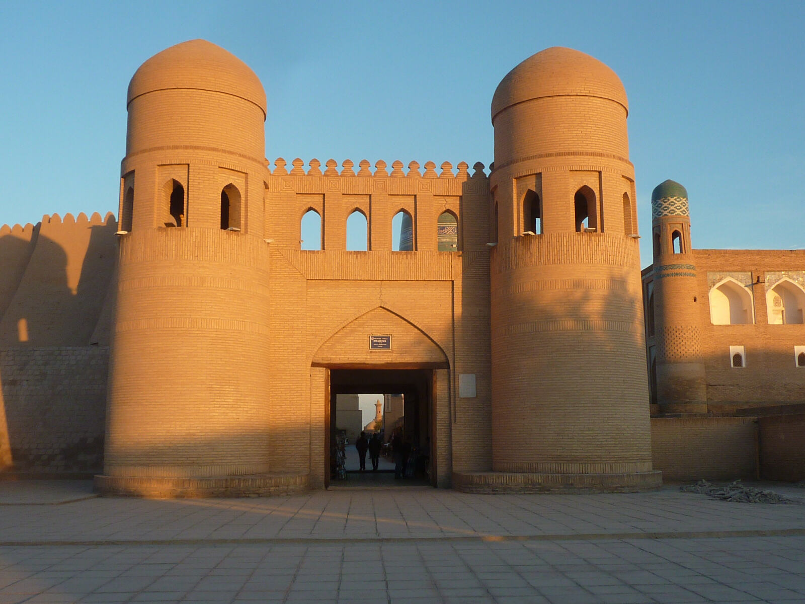 The west gate into the old town of Khiva, Uzbekistan