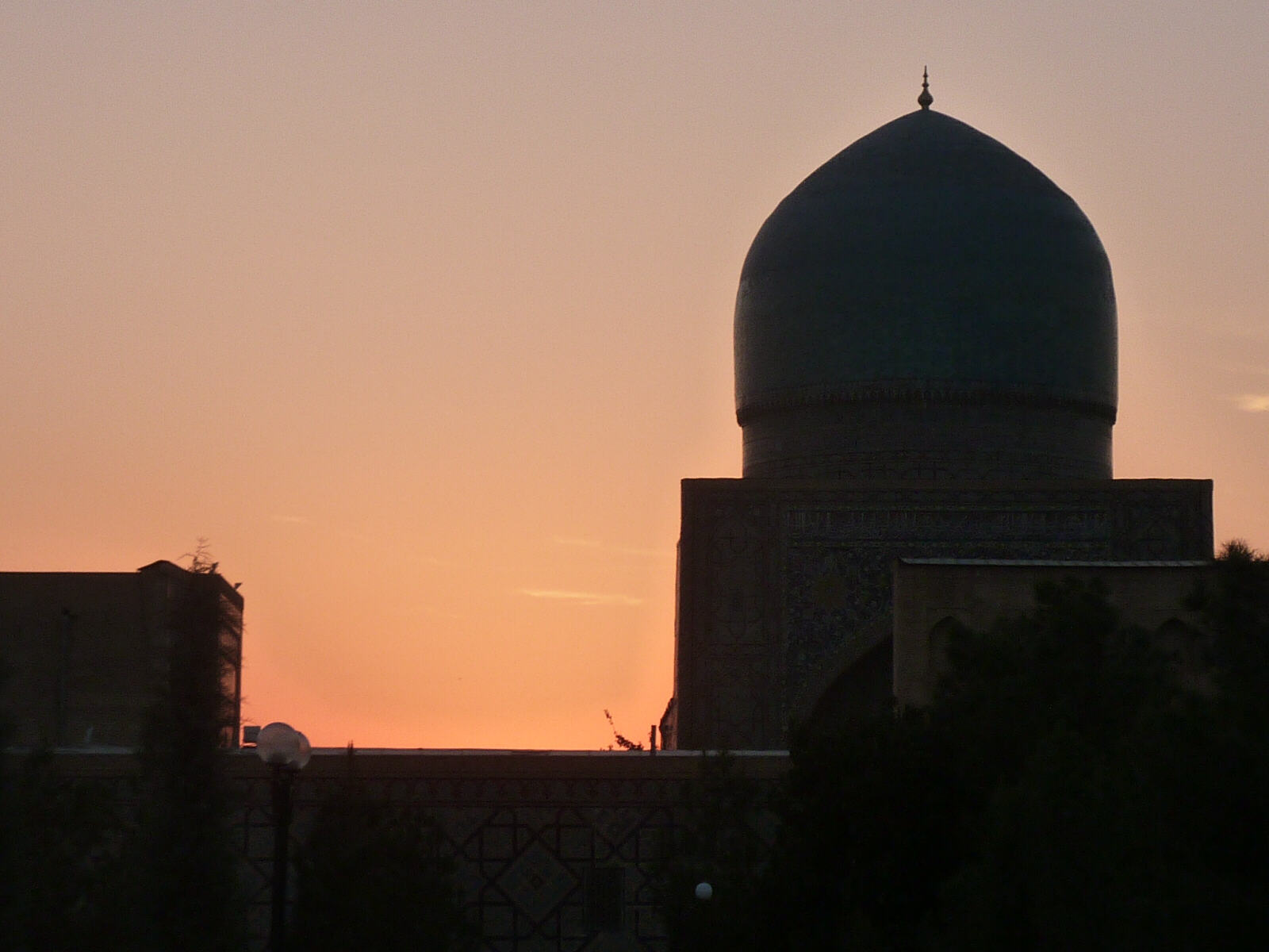 Sunset at the Registan in Samarkand, Uzbekistan