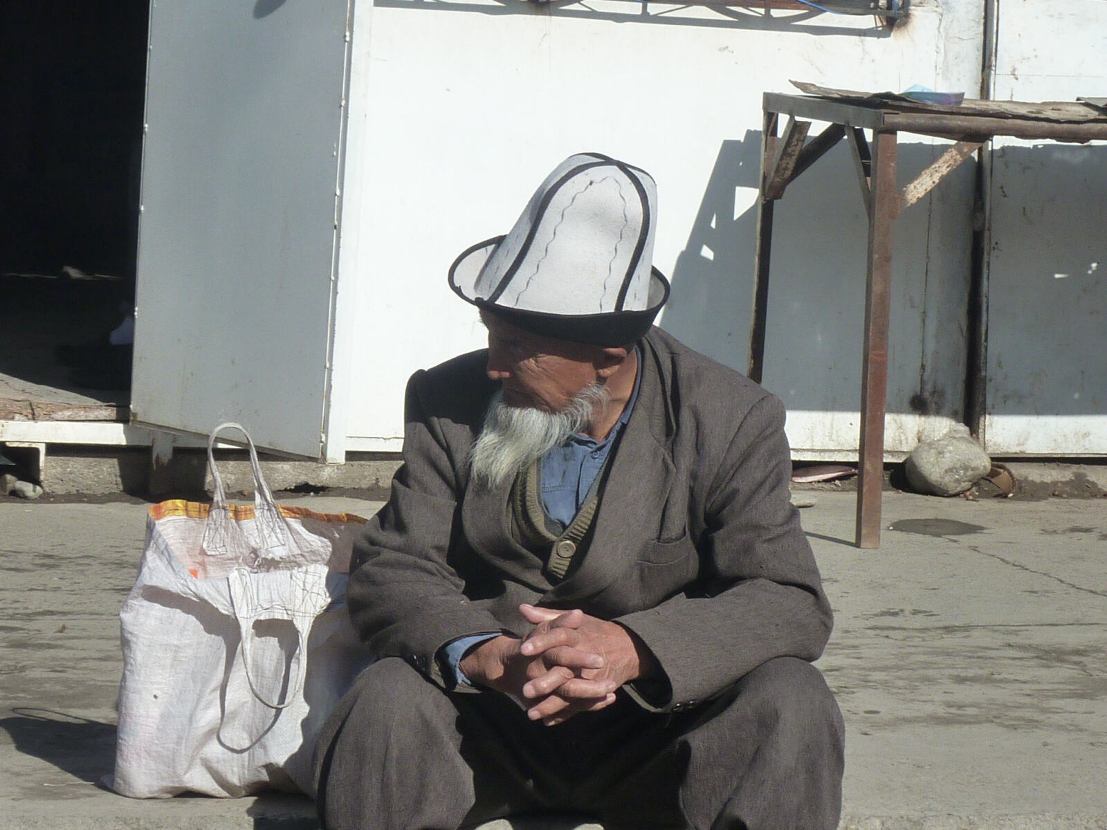 A man with a hat in Osh, Kyrgyzstan