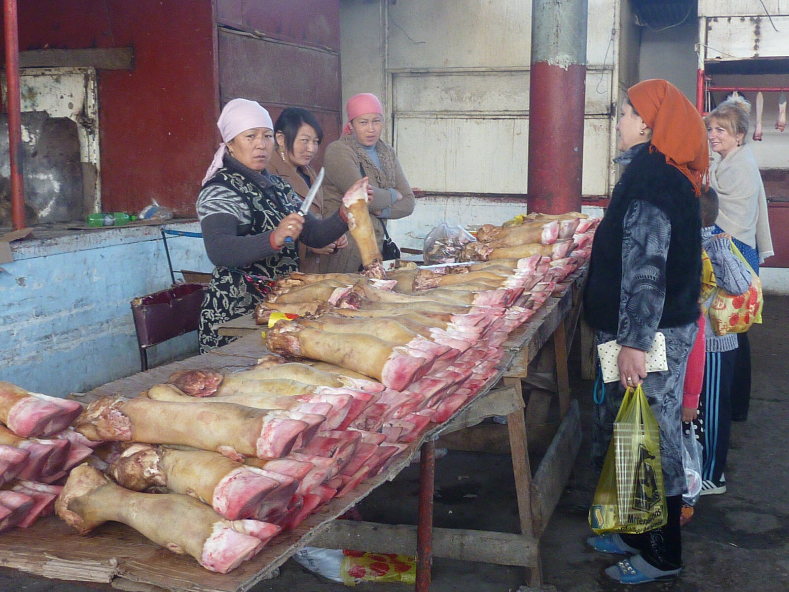 Cows' feet in the market in Osh, Kyrgyzstan