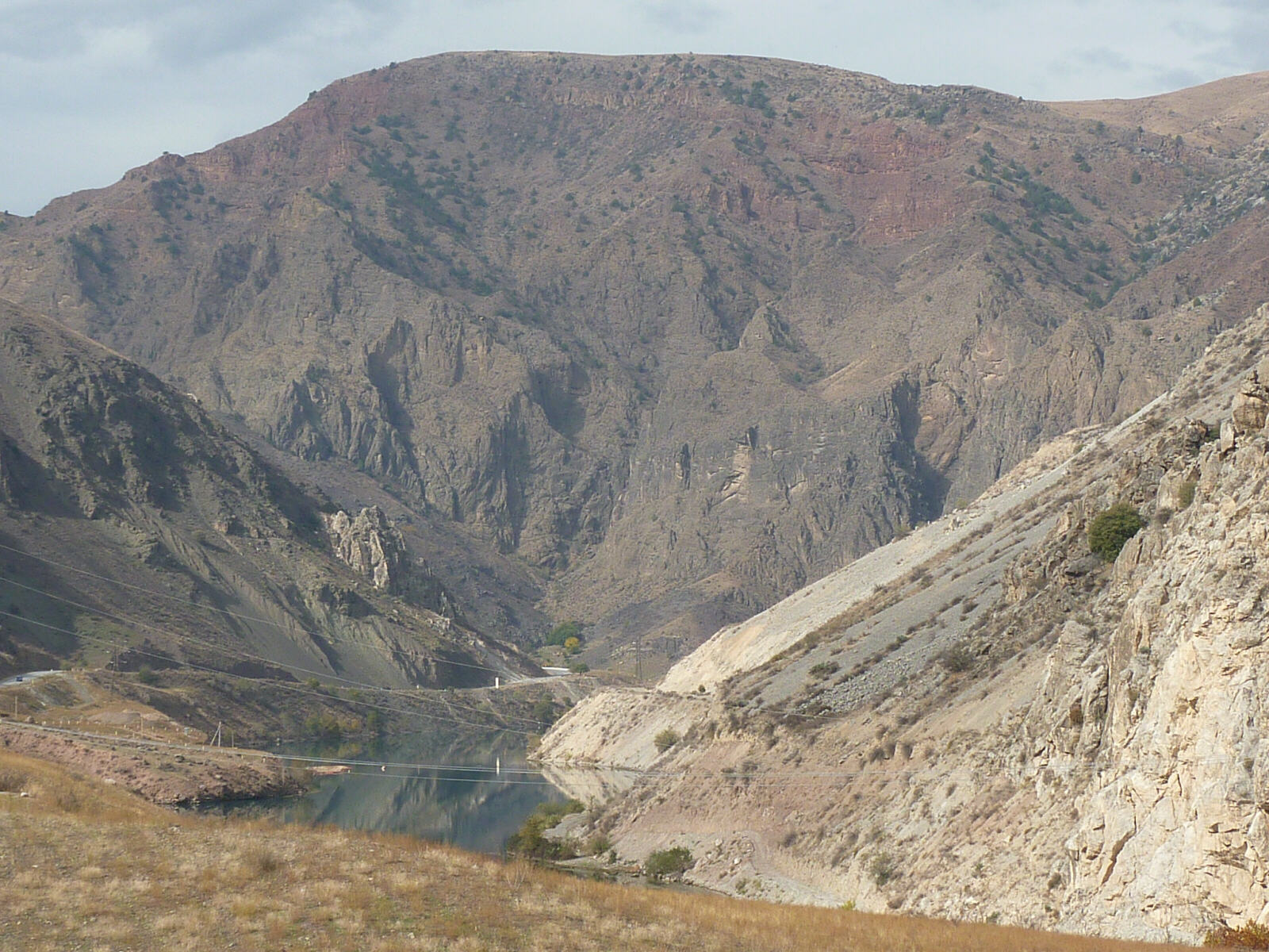 On the road across the mountains to Bishkek, Kyrgyzstan