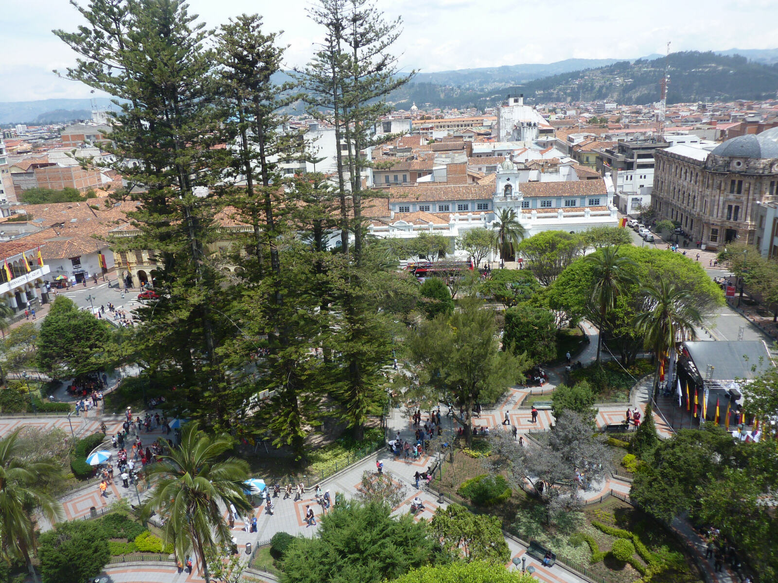 Main square from the Cathedral roof, Cuenca, Ecuador