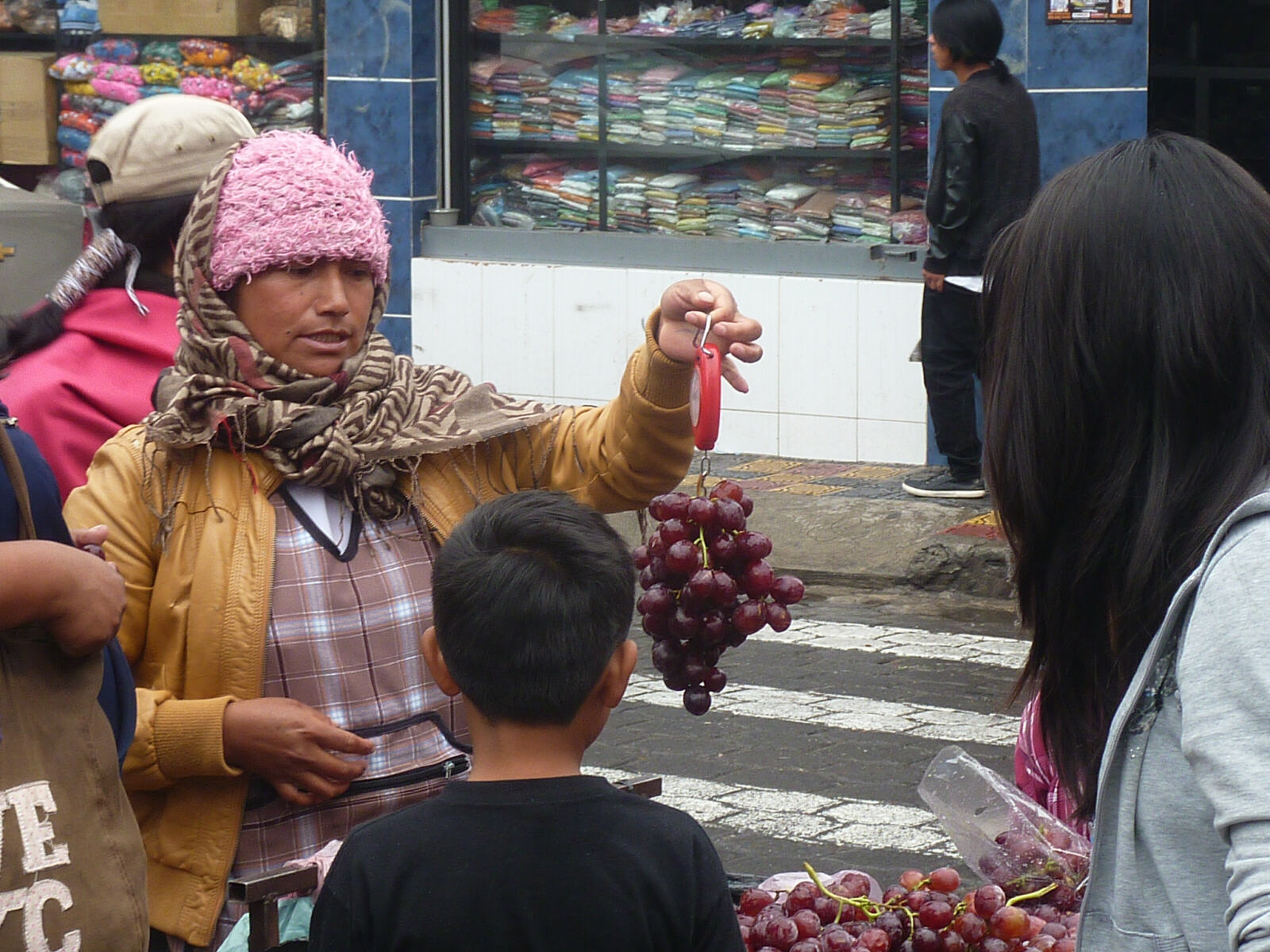 Grapes in the market at Otavalo, Ecuador