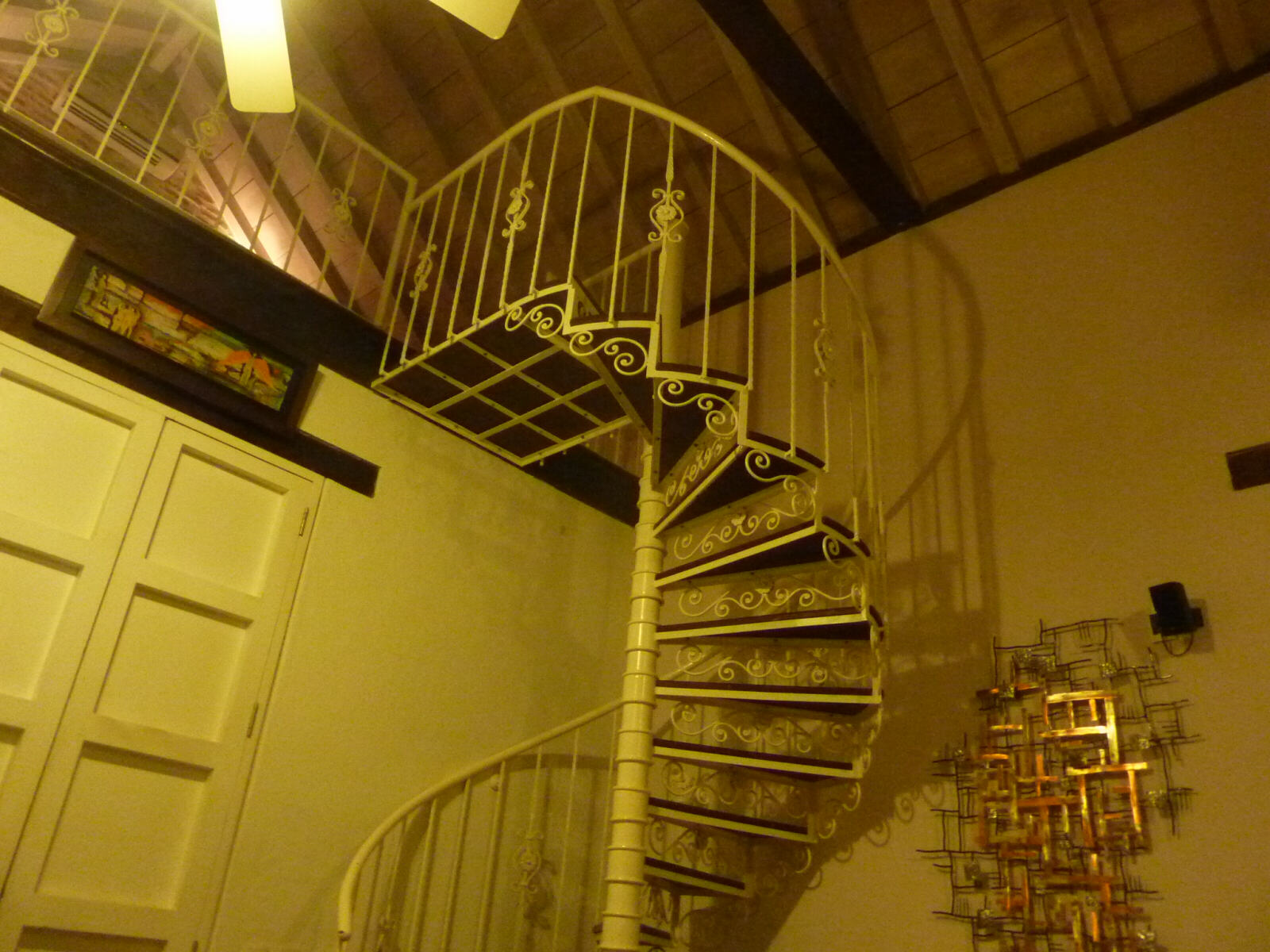 Fancy staircase in Santa Ana hotel, Cartagena, Colombia