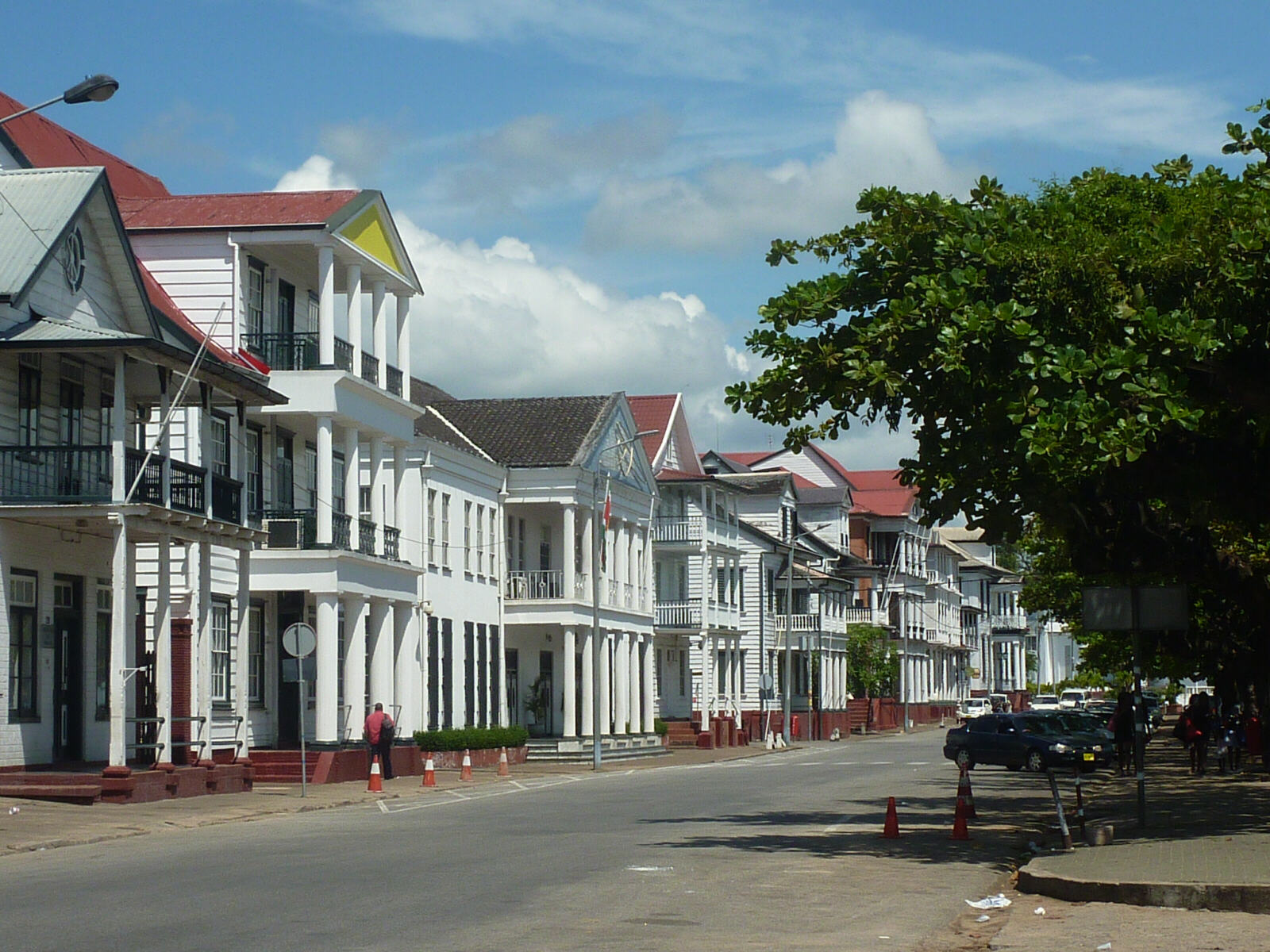 Waterkant, the riverfront road in Paramaribo, Suriname