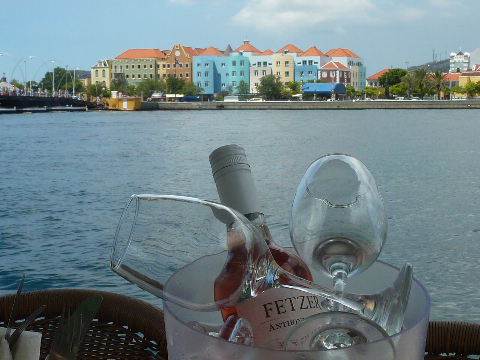 Lunch on the waterfront at Willemstad, Curacao
