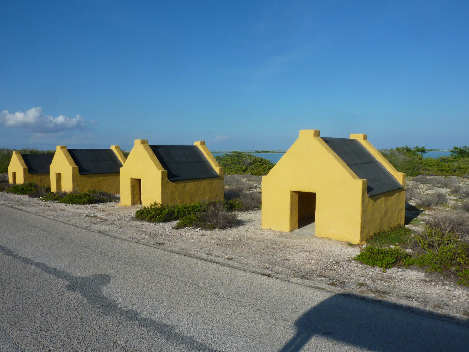 Slave huts in the salt works in Bonaire