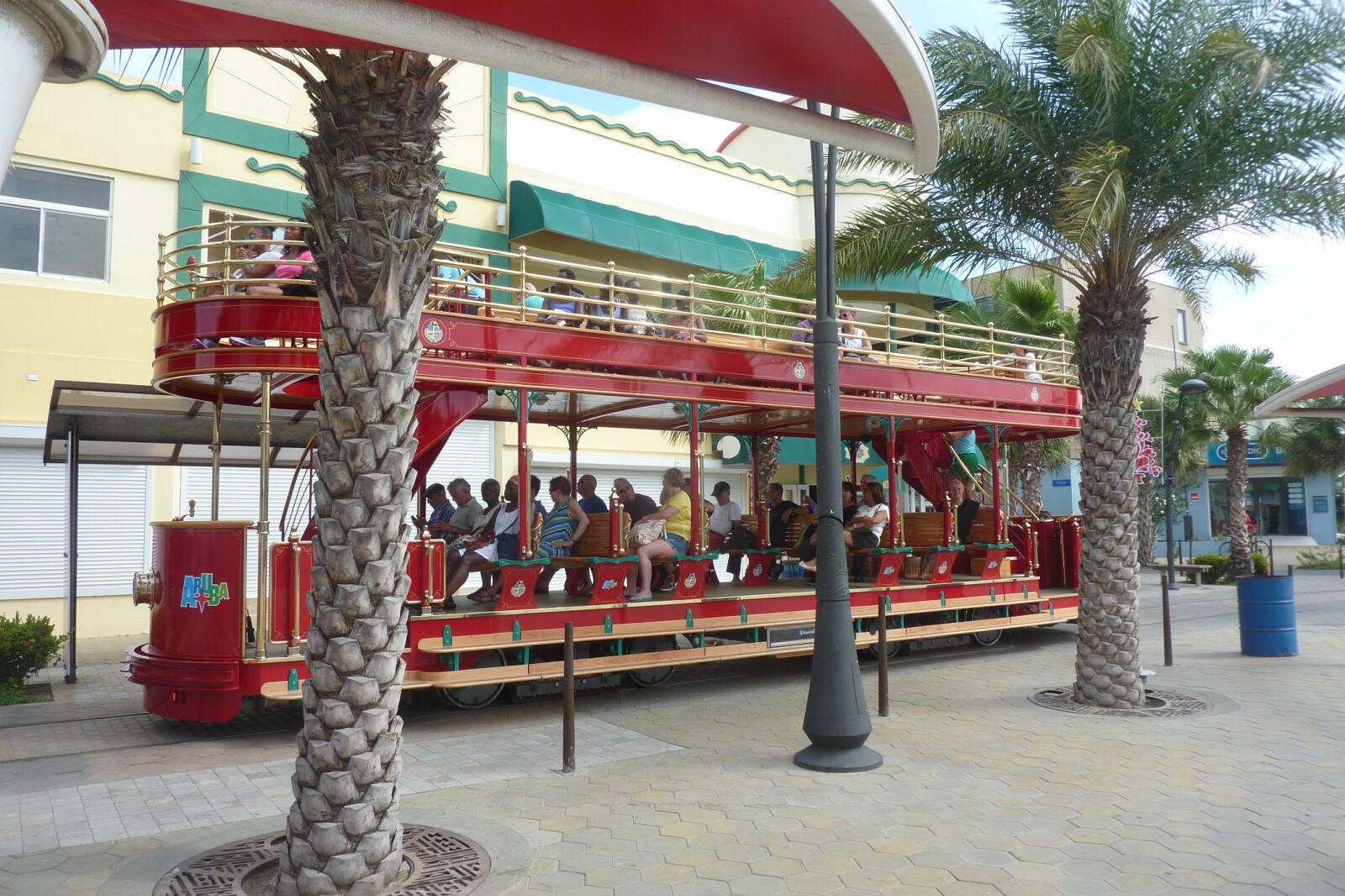 The tourist trolley tram in Oranjestad, Aruba, Caribbean