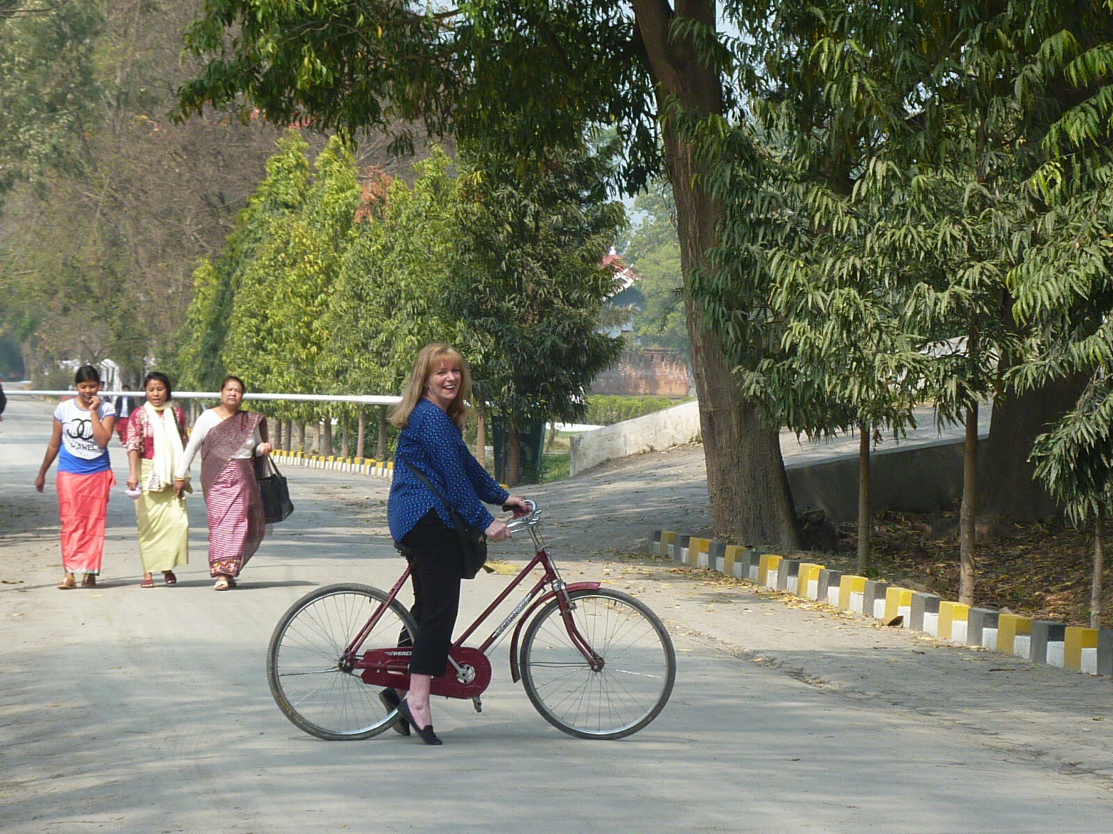 On a bike in Kangla Fort, Imphal, Manipur state, India