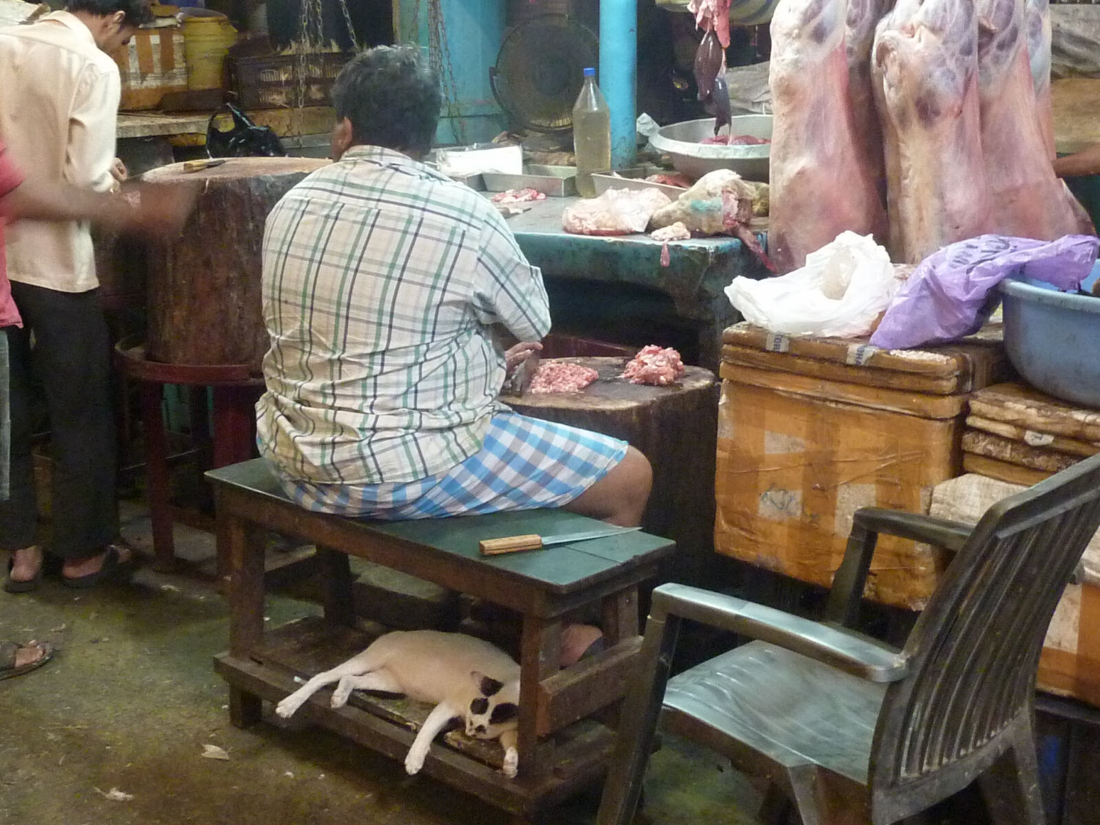 In the meat market in Calcutta
