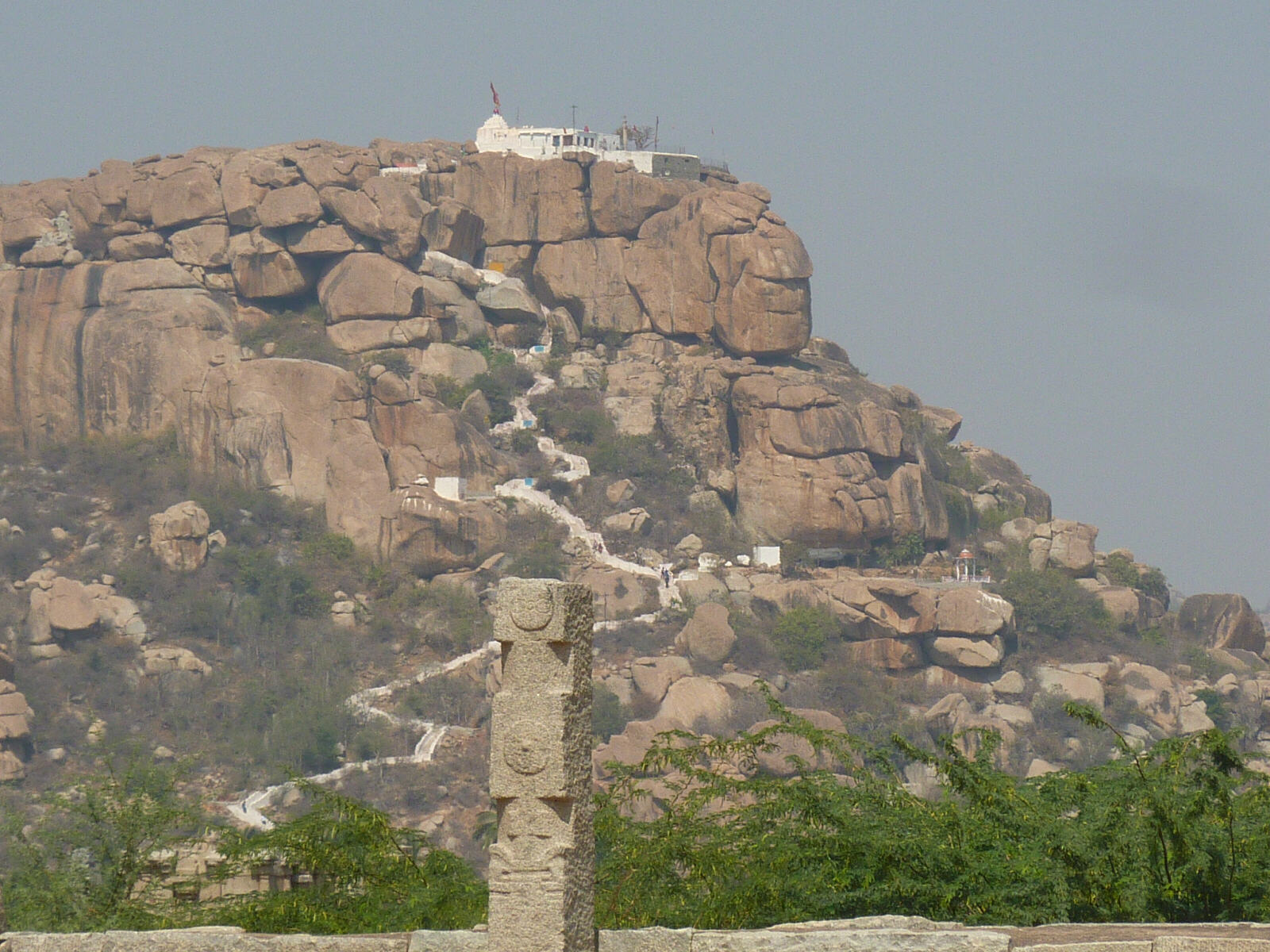Hanuman temple on a hill in Hampi, India