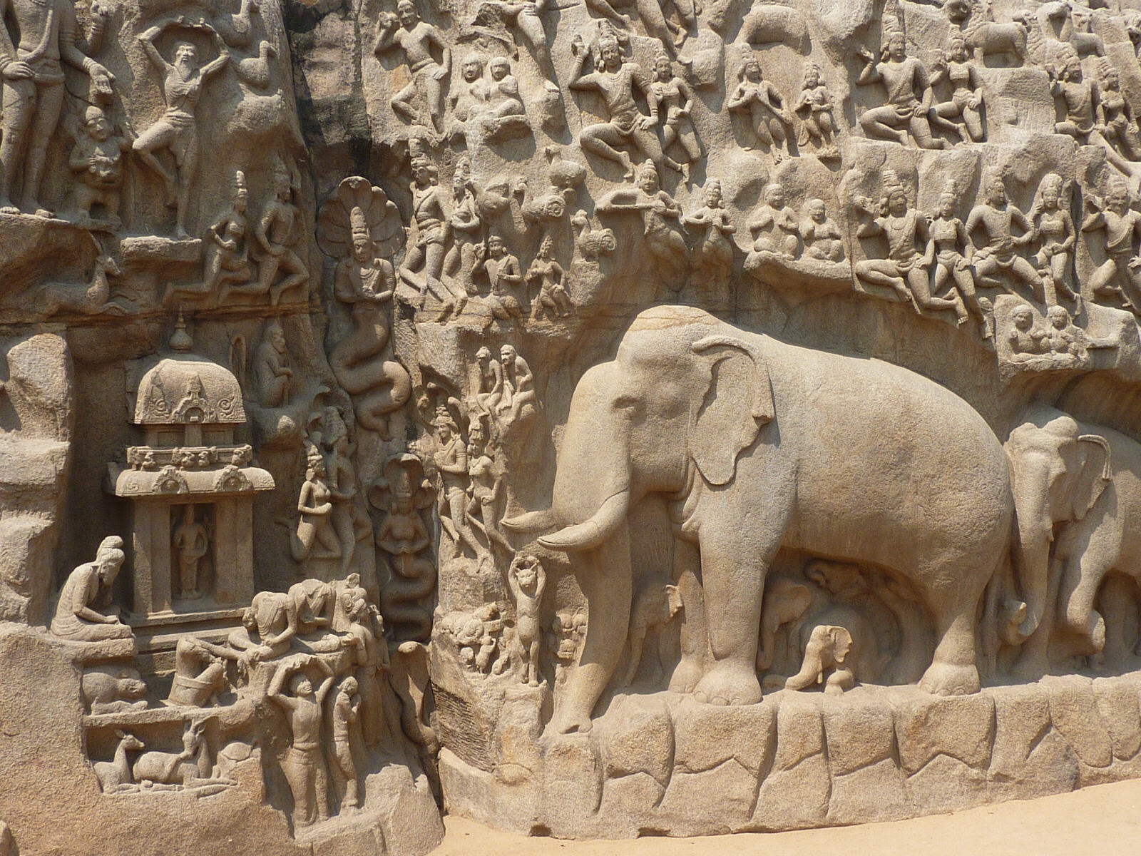 Anjuna's Penance sculpture in Mamallapuram, India