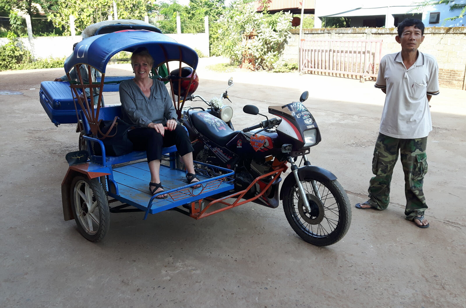 Motorcycle tuk-tuk in Paks, Laos