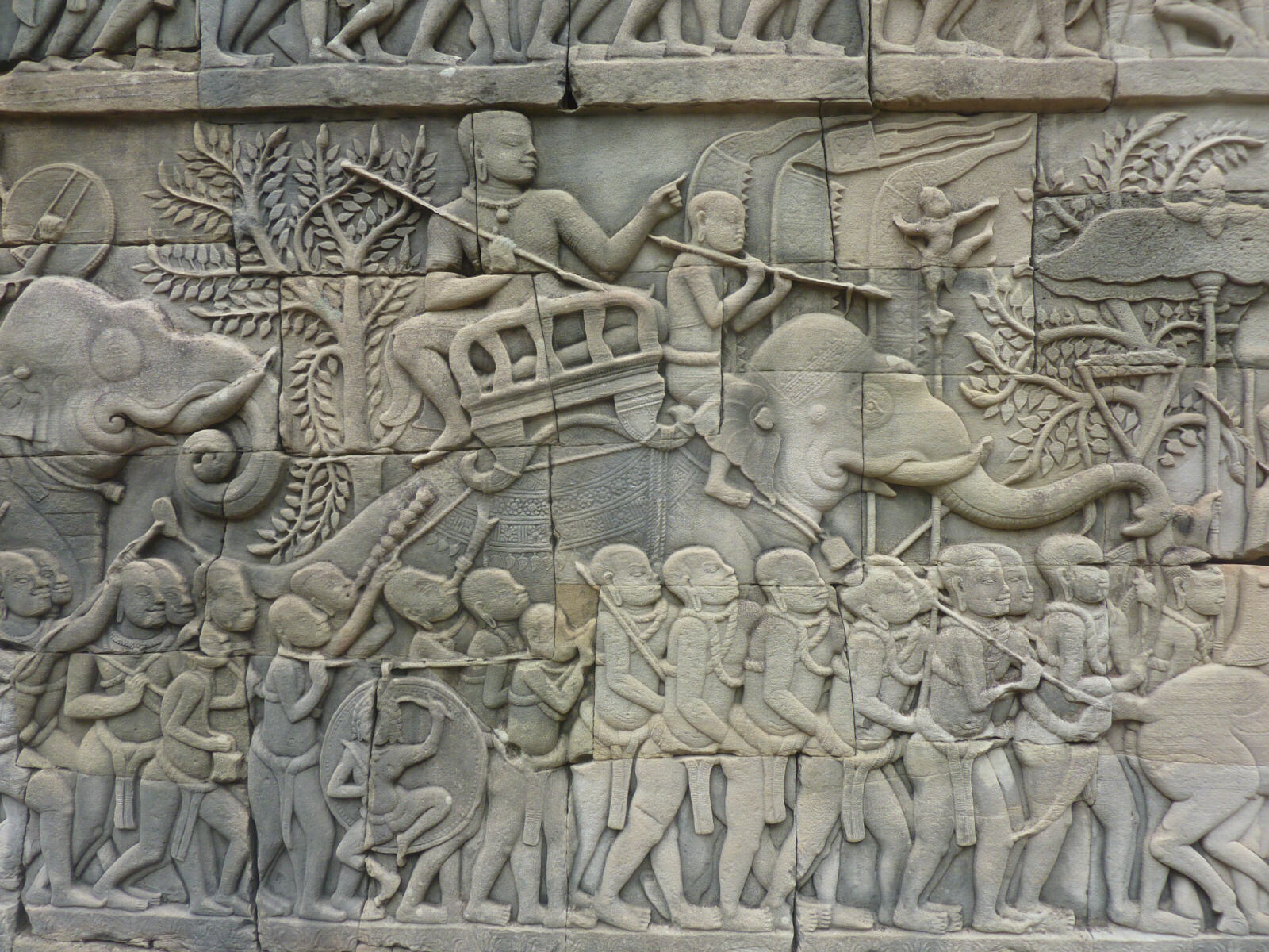 Carvings on the base of the Bayon at Angkor