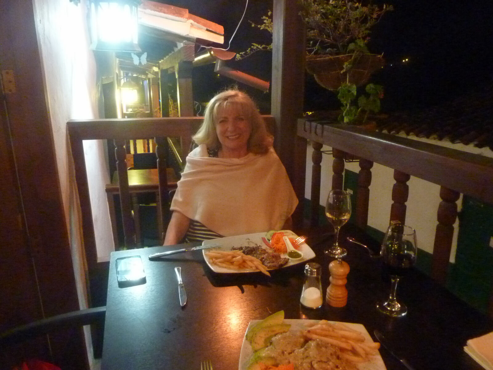 Dinner at the Don Juan restaurant in Barichara, Colombia
