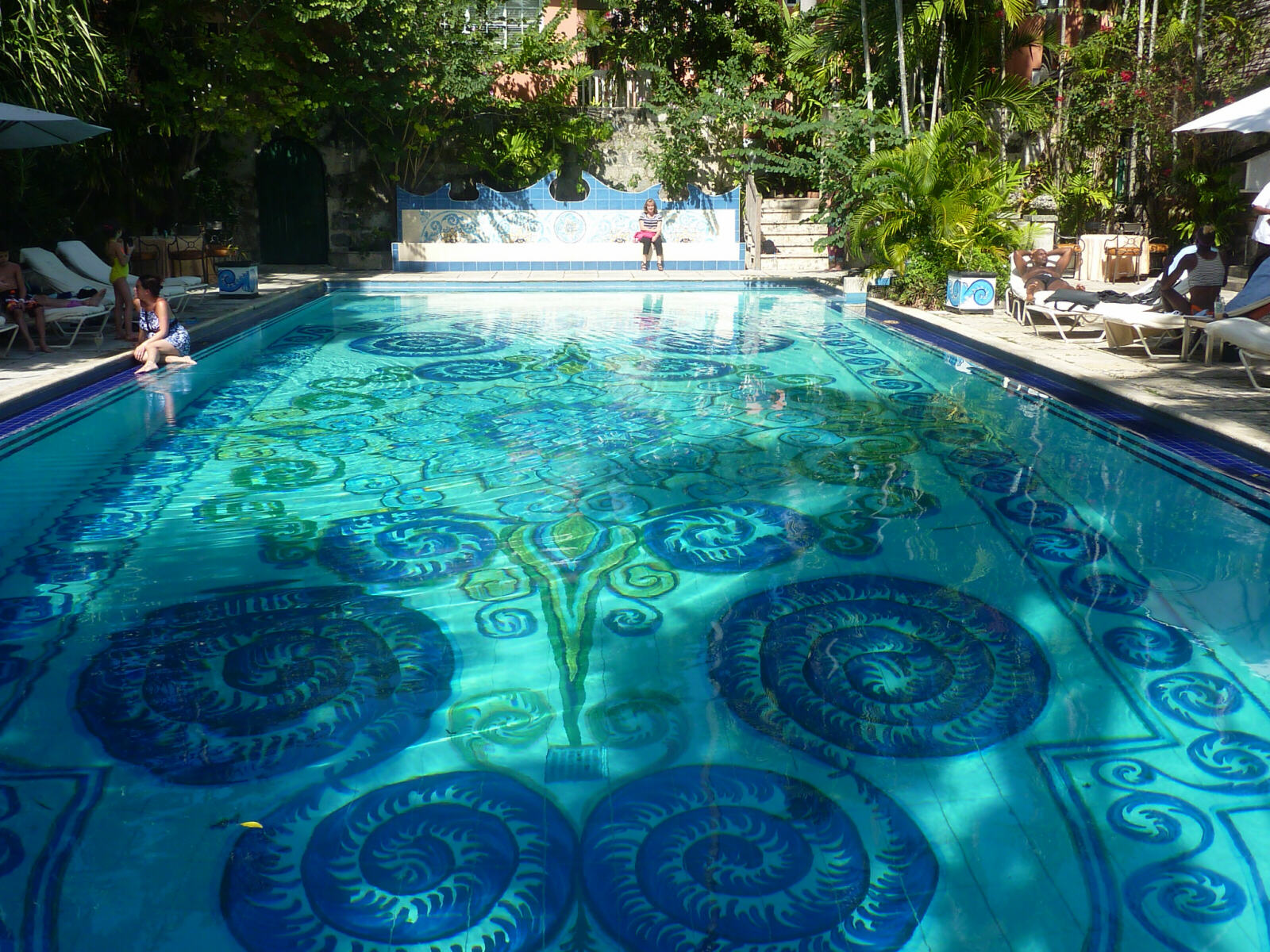 Swimming pool at the Graycliff hotel, Nassau, Bahamas