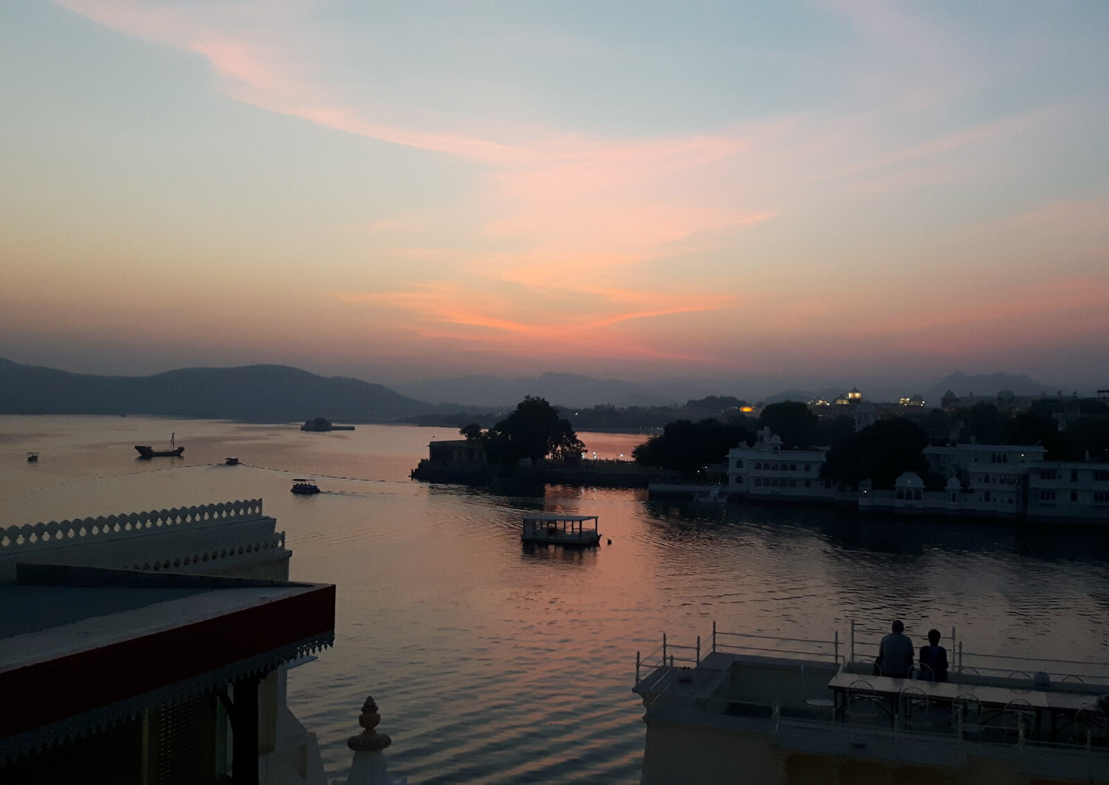 Sunset on the lake at Udaipur, Rajasthan