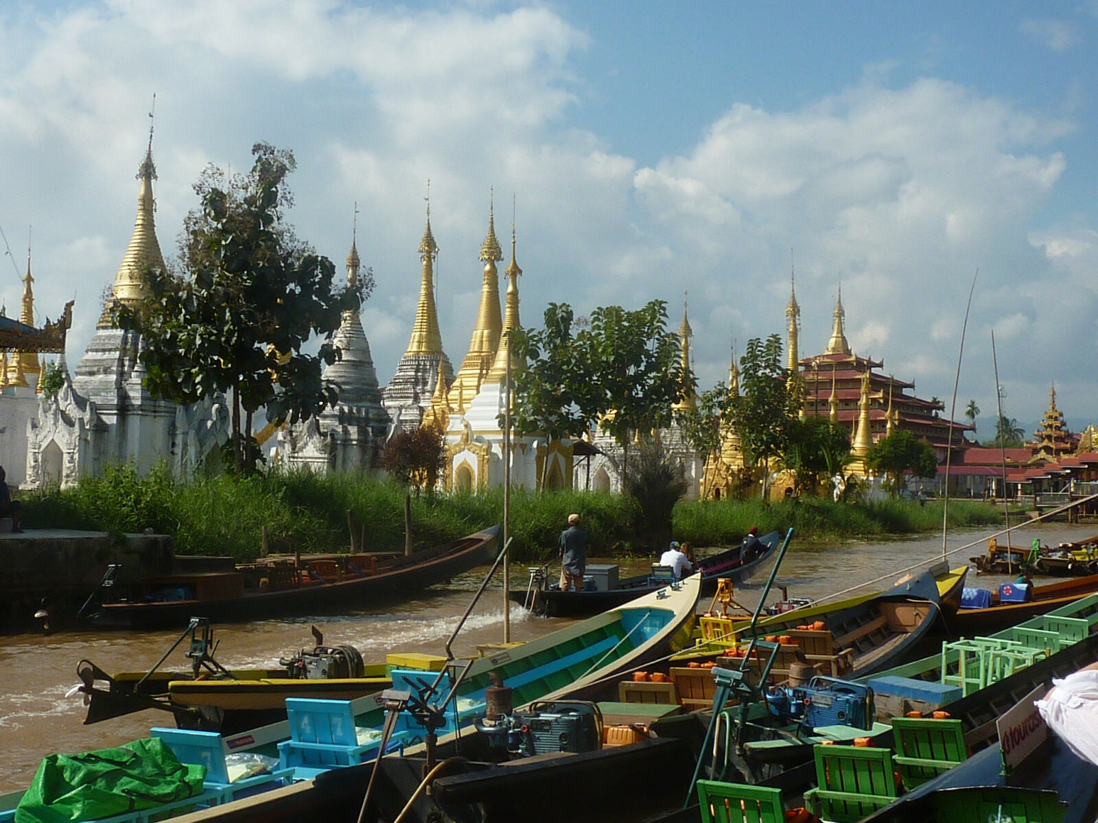 Monastery and floating market in Inle lake, Burma
