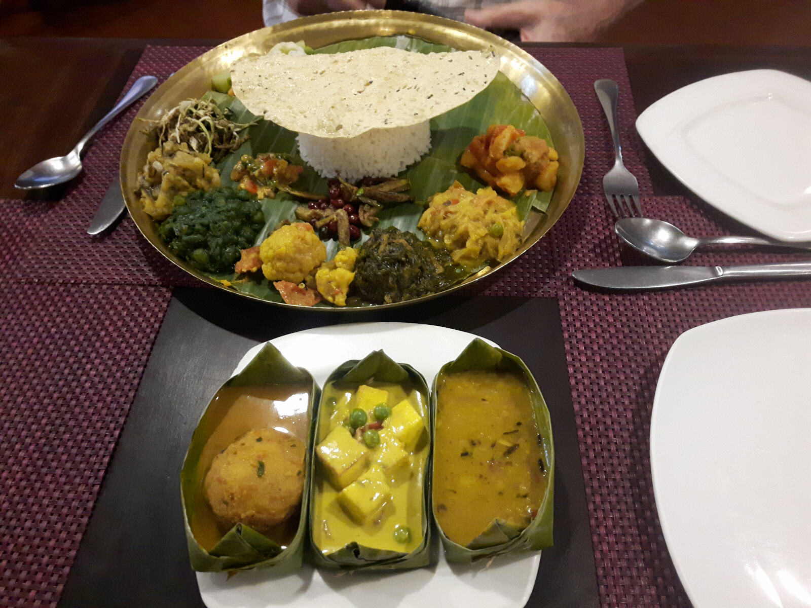 Special Thali dinner at the Classic hotel in Imphal, Manipur state