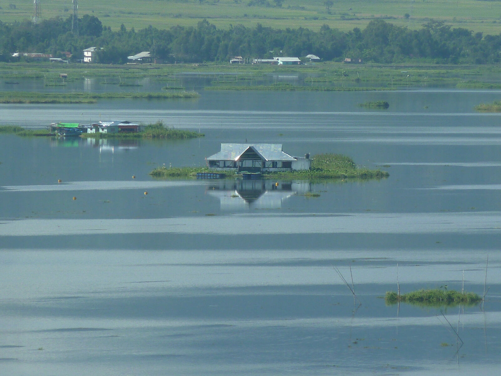 Floating islands in Loktak lake, Manipur state