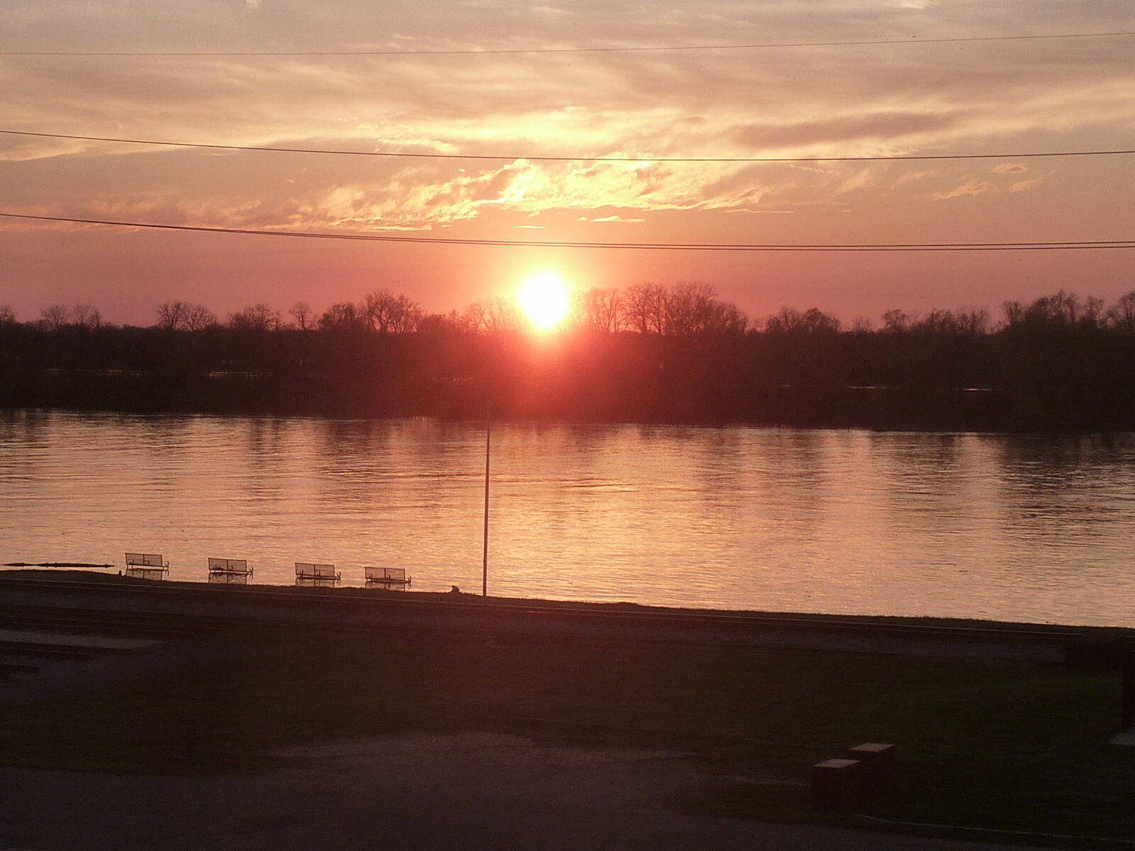 Sunset over the Mississippi river at Vicksburg