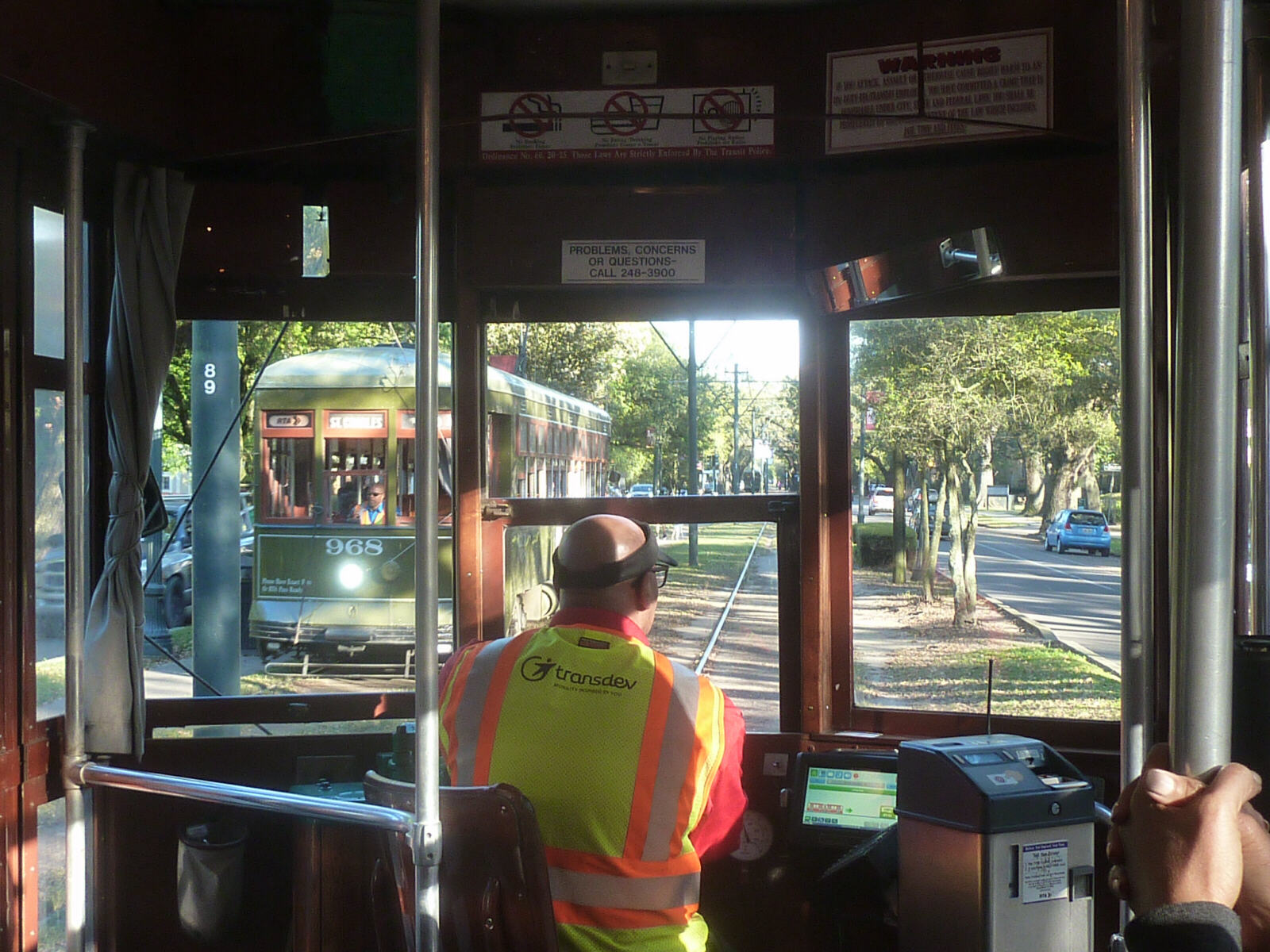 A tram or streetcar in St Charles Avenue, New Orleans