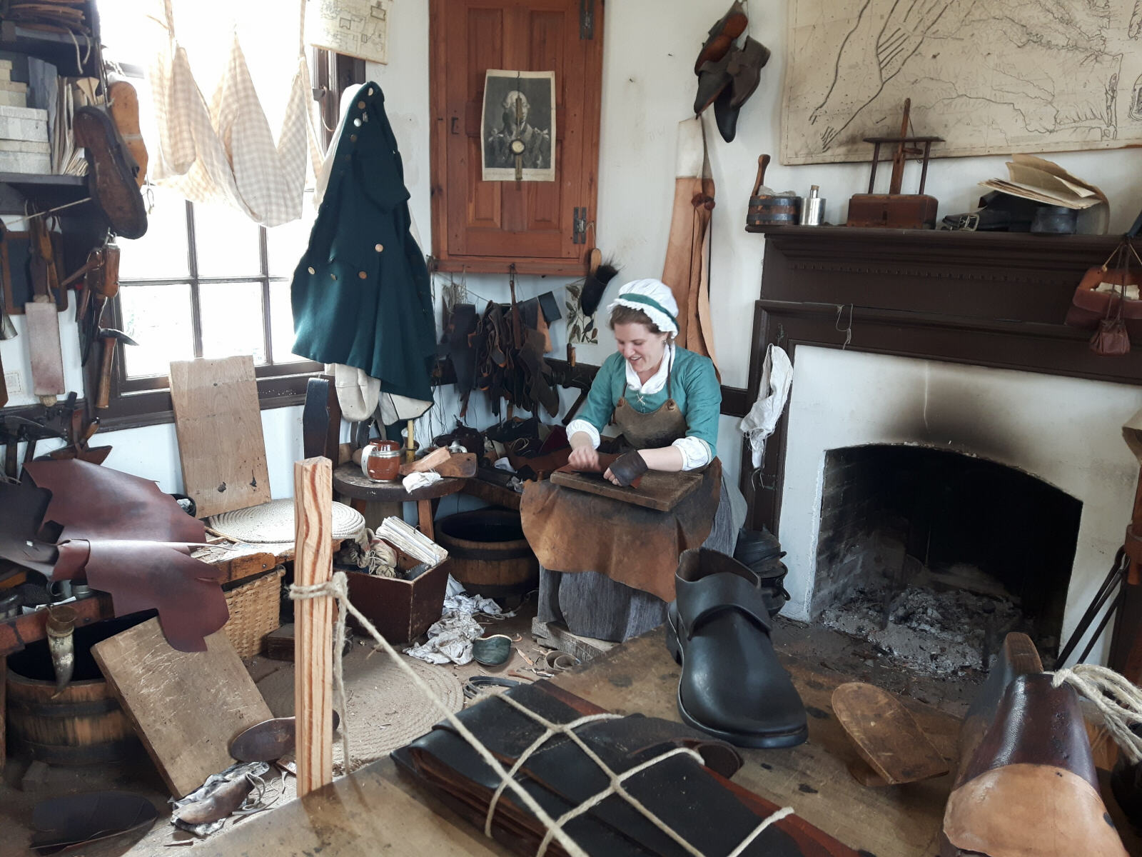 The shoemaker in Colonial Williamsburg, Virginia