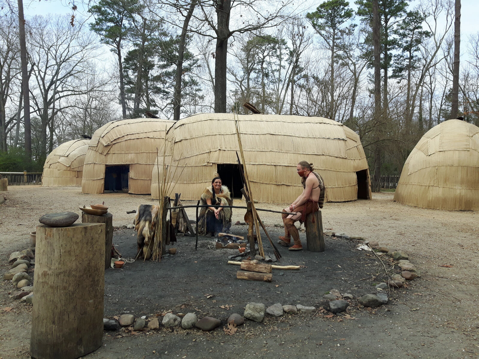 Native American camp in Jamestown, Virginia