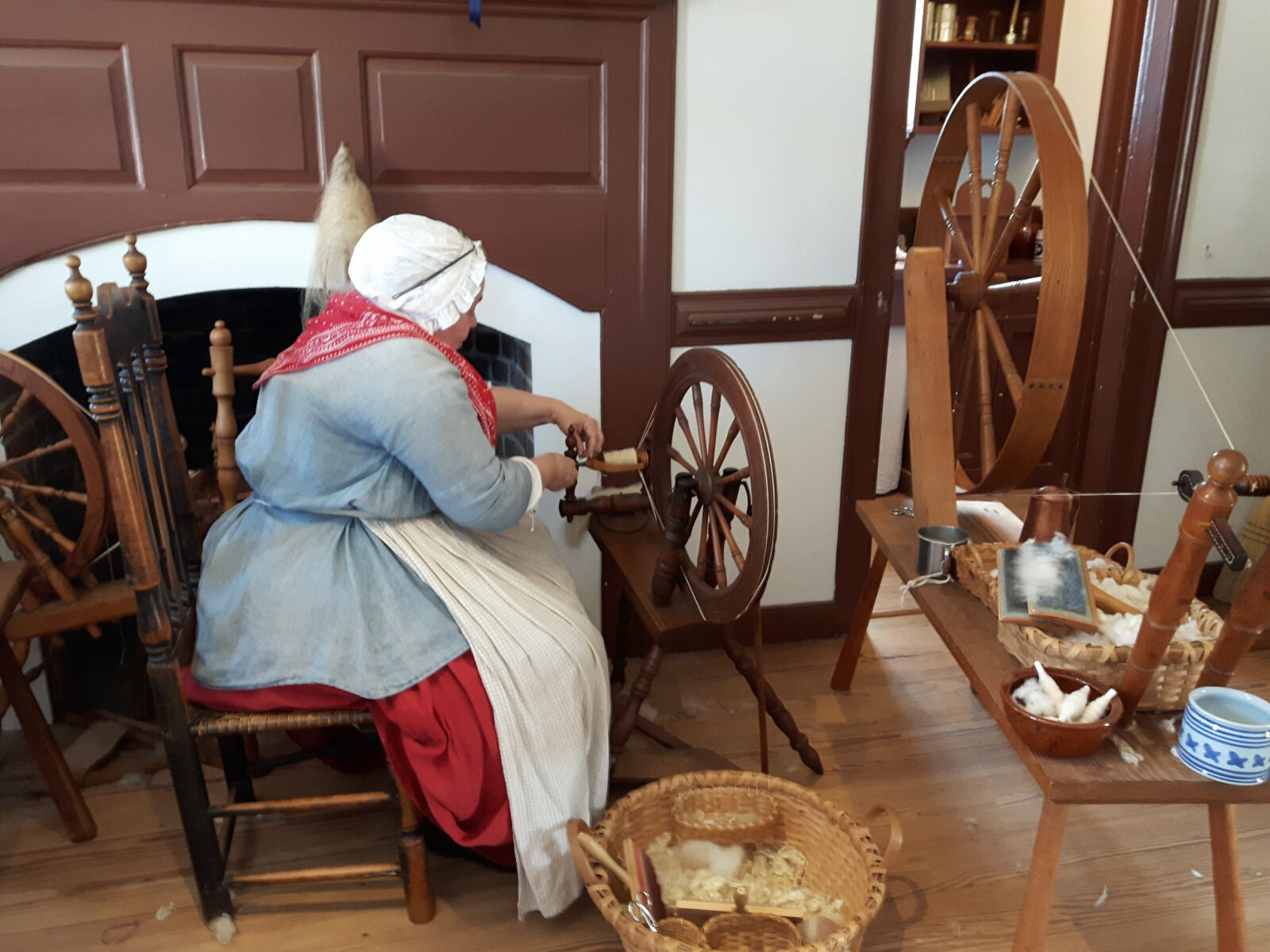 The cotton spinner in Colonial Williamsburg, Virginia