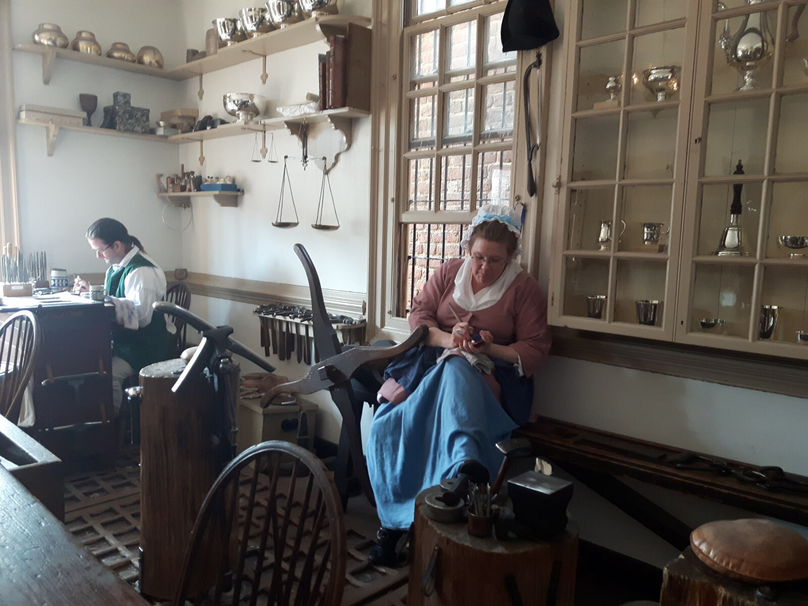 The silversmith in Colonial Williamsburg, Virginia