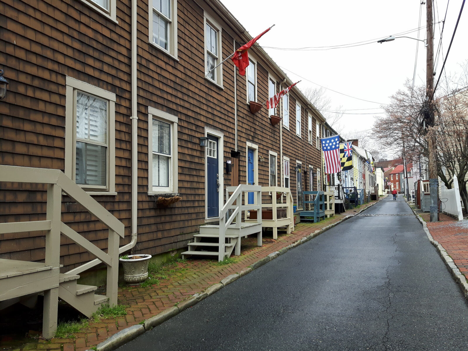Clapboard houses in Annapolis, Maryland