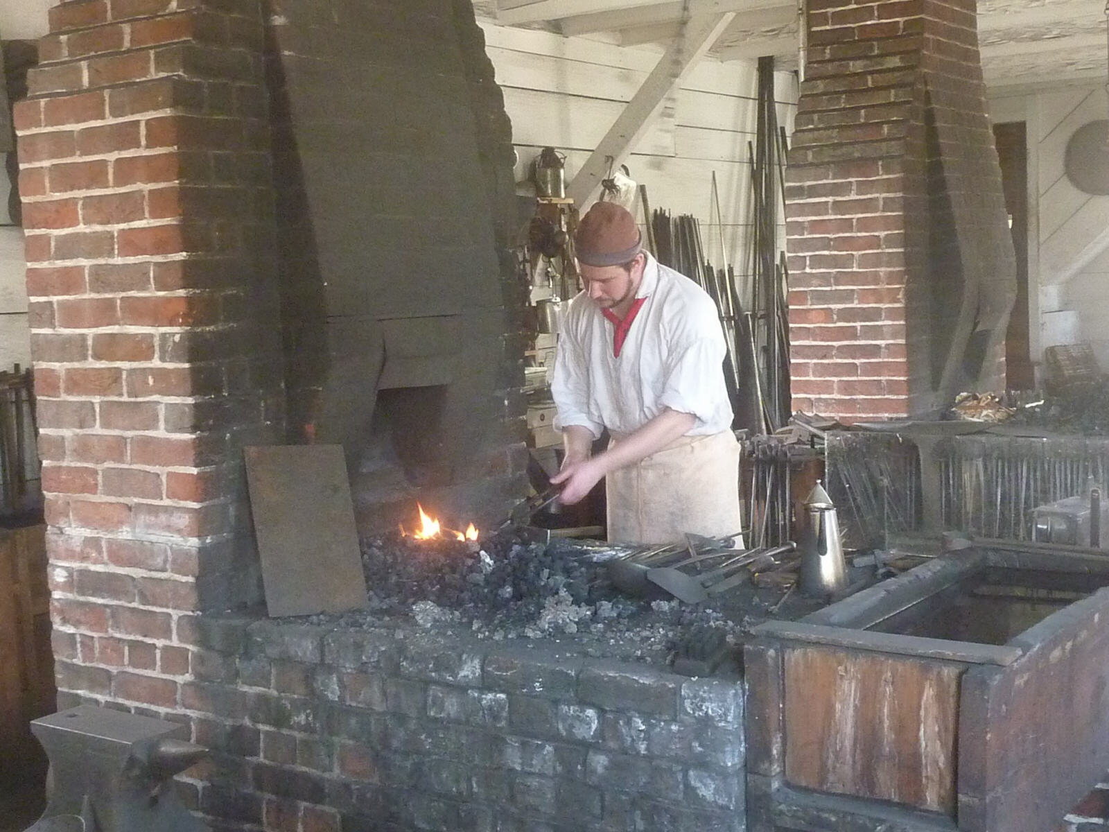 The blacksmith in Colonial Williamsburg, Virginia