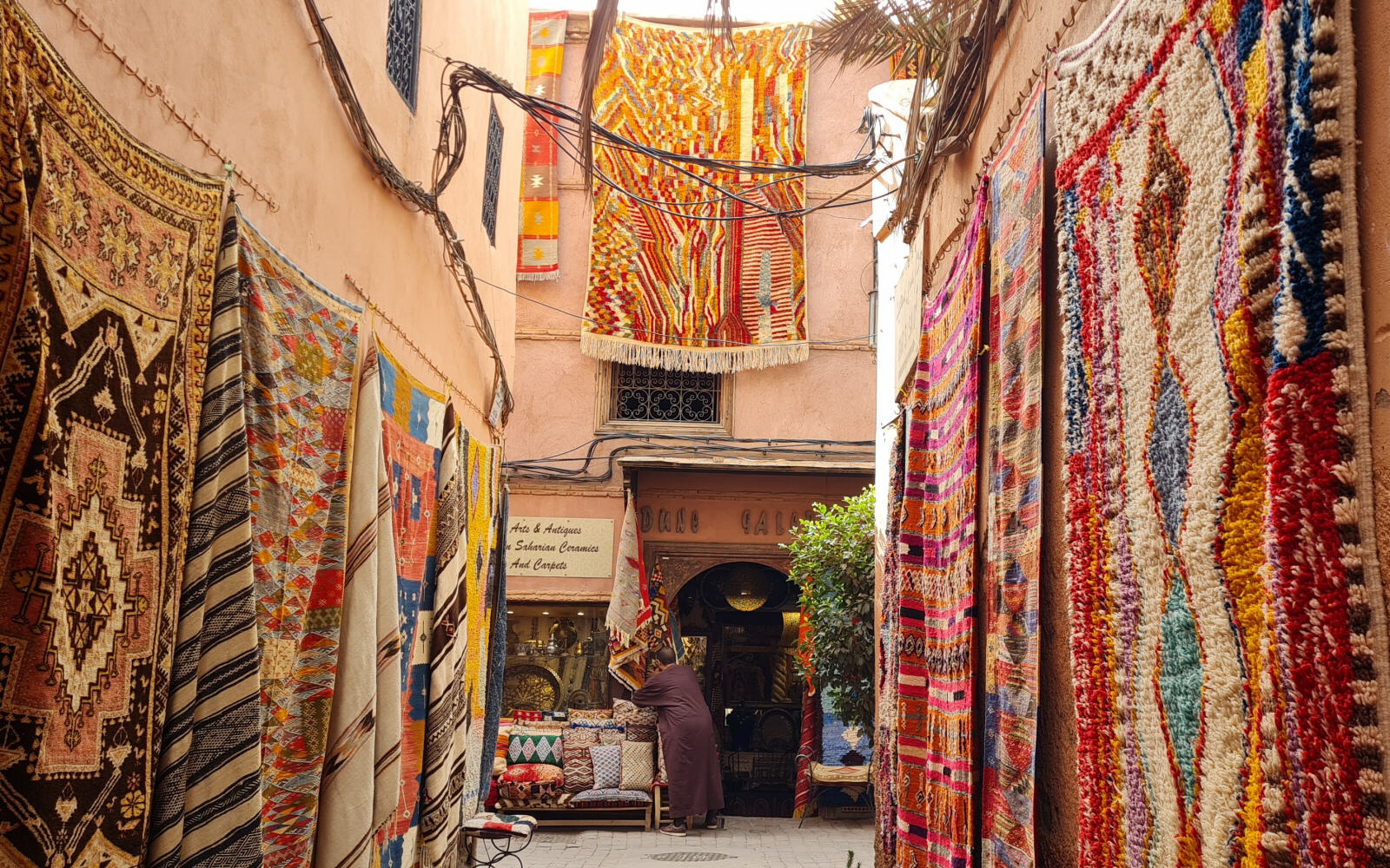 The carpet souk in the medina in Marrakech