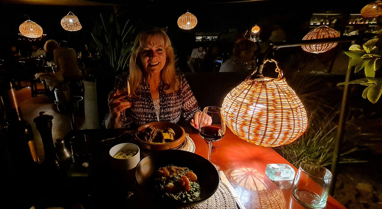 Rooftop dinner at Terasse des Epices, Marrakesh