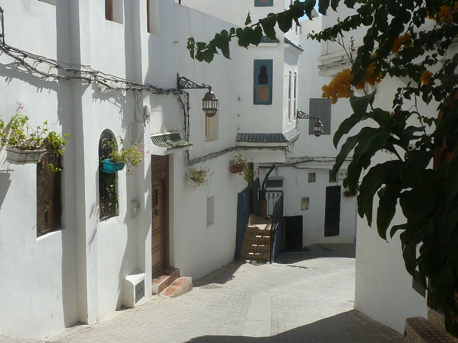 Houses in a lane in the Kasbah in Tangier