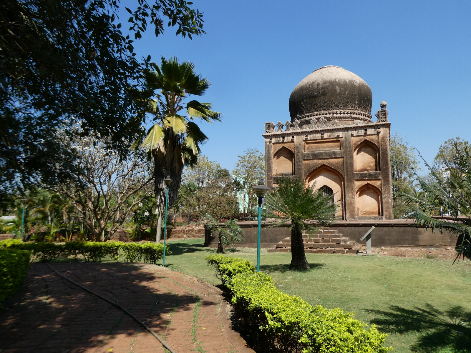 In the Barid Shah gardens in Bidar city, India