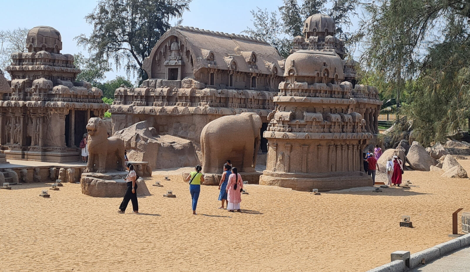 The Five Rathas monument at Mahabalipuram, India