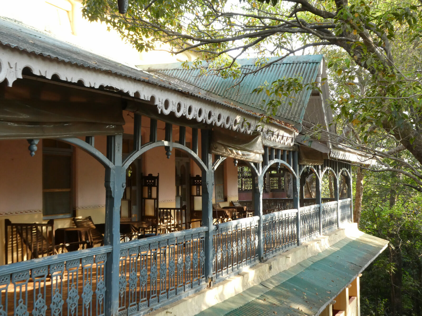 Dune Barr hotel, the Verandah in the forest, in Matheran, India
