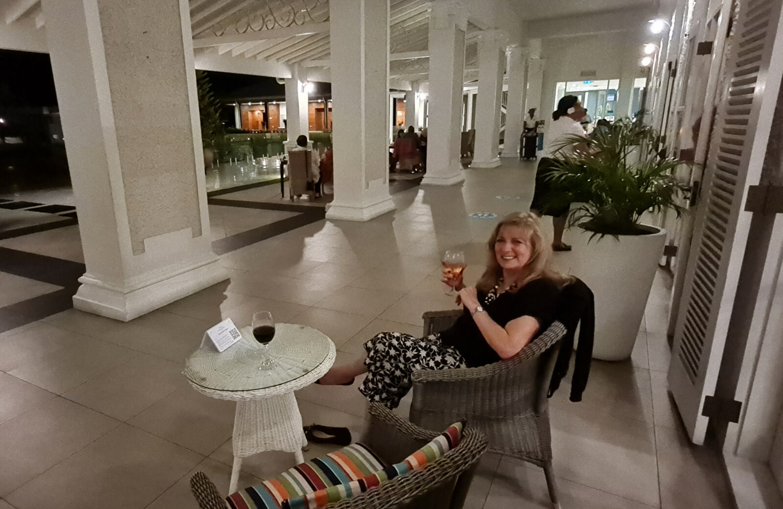 Drinks on the terrace of the Grand Pacific hotel in Suva, Fiji