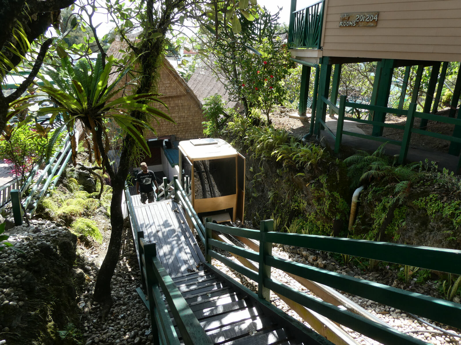 The funicular railway at King Solomon hotel, Honiara
