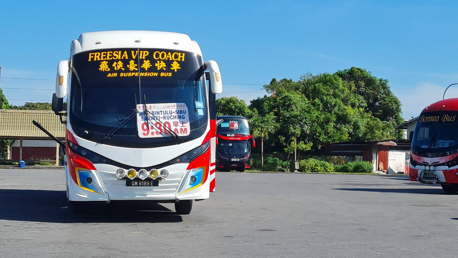 Our bus from Miri to Sibu in Sarawak, Borneo