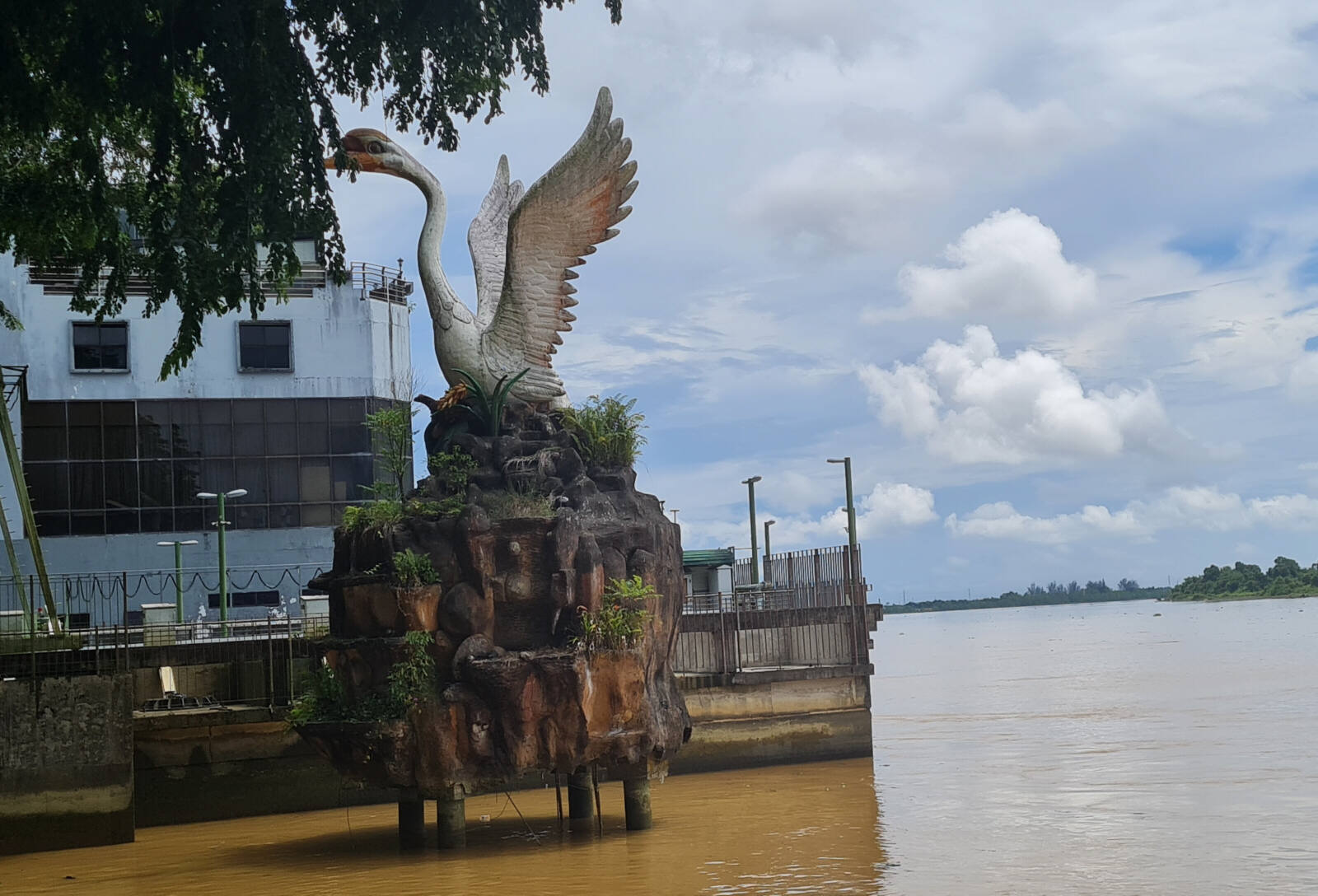 The Swan monument, symbol of Sibu city in Sarawak, Borneo